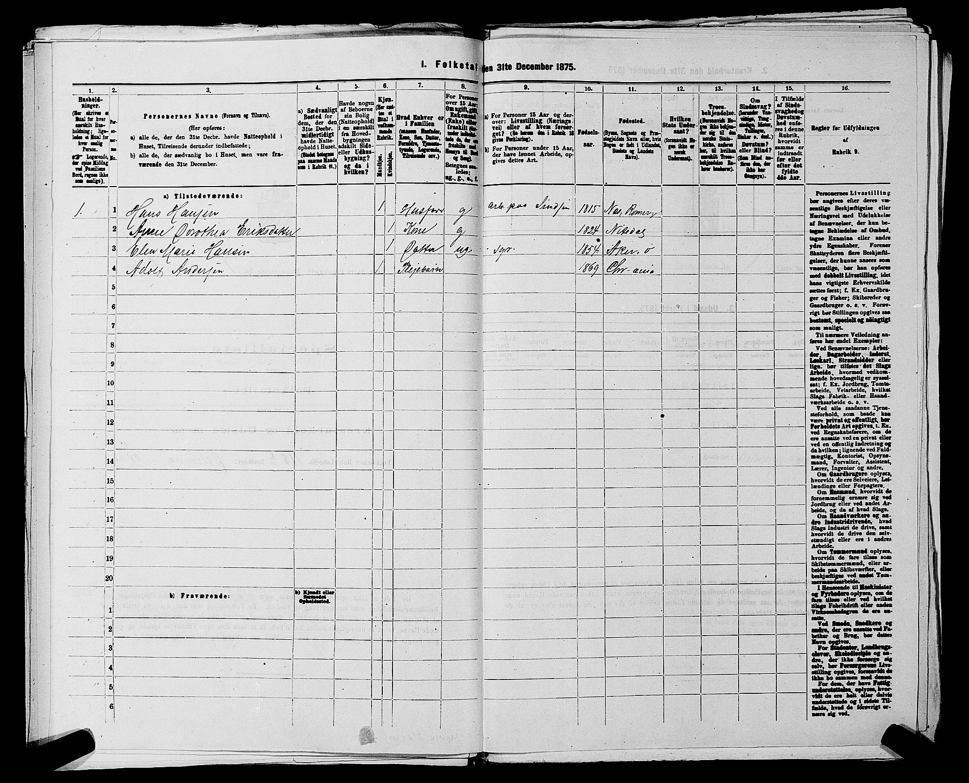 RA, 1875 census for 0218bP Østre Aker, 1875, p. 238