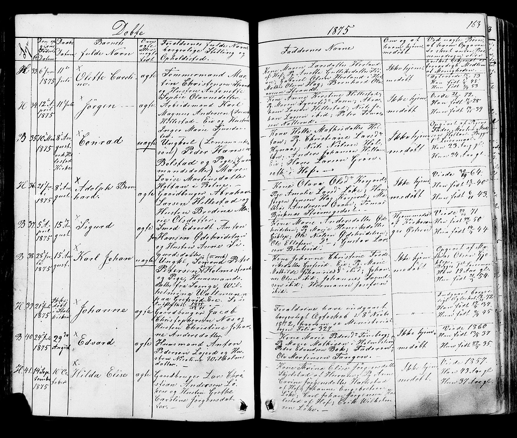 Botne kirkebøker, SAKO/A-340/F/Fa/L0006: Parish register (official) no. I 6, 1836-1877, p. 163