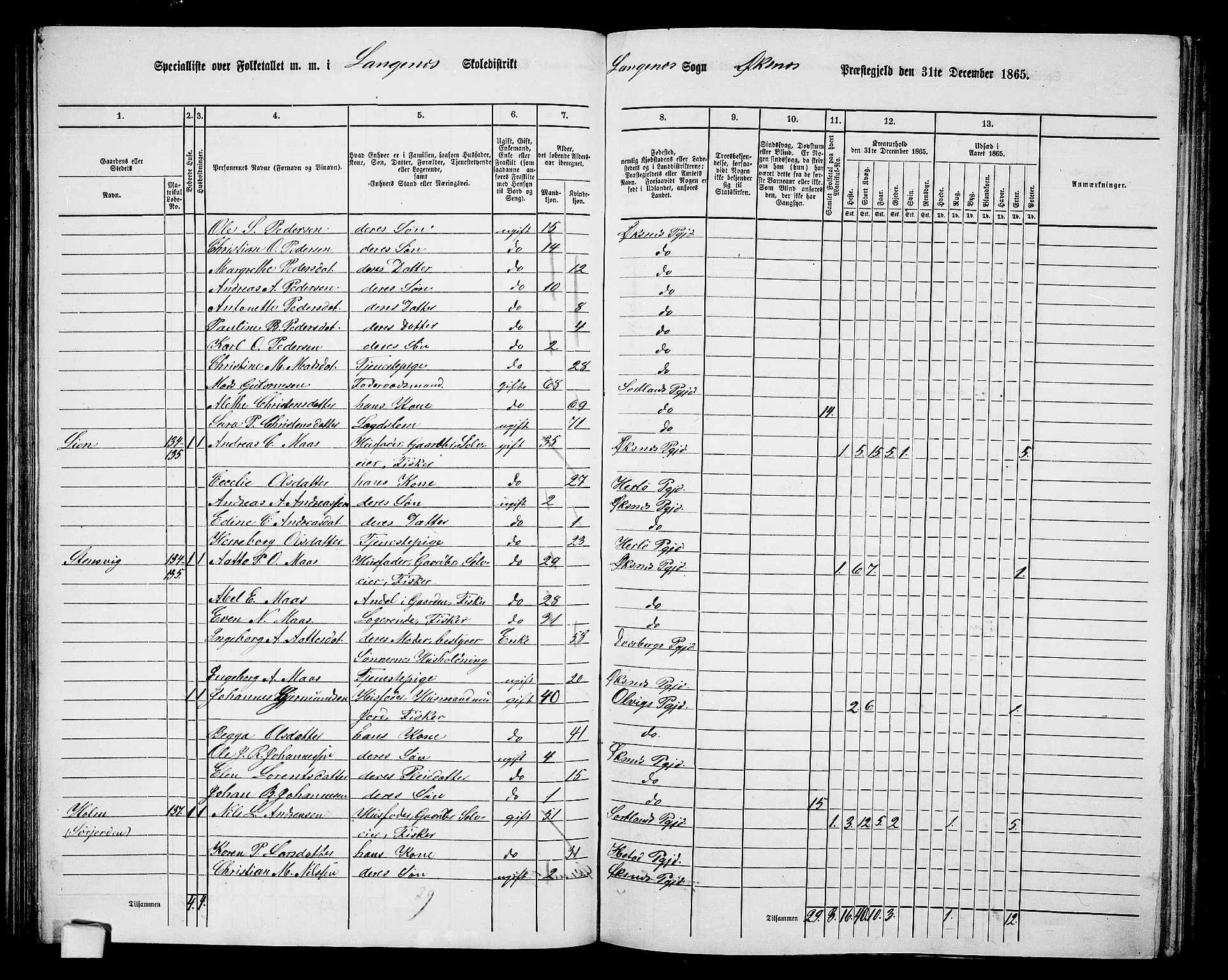 RA, 1865 census for Øksnes, 1865, p. 84