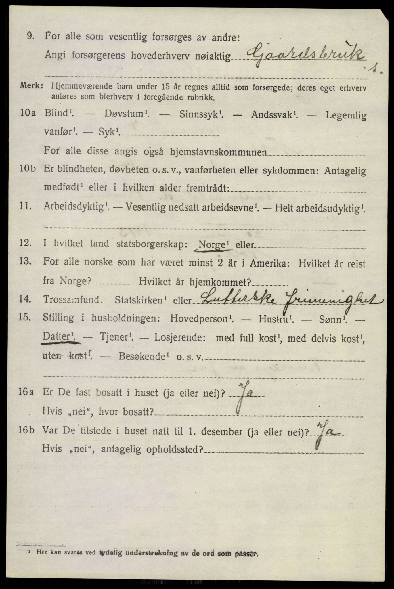 SAKO, 1920 census for Nore, 1920, p. 2485