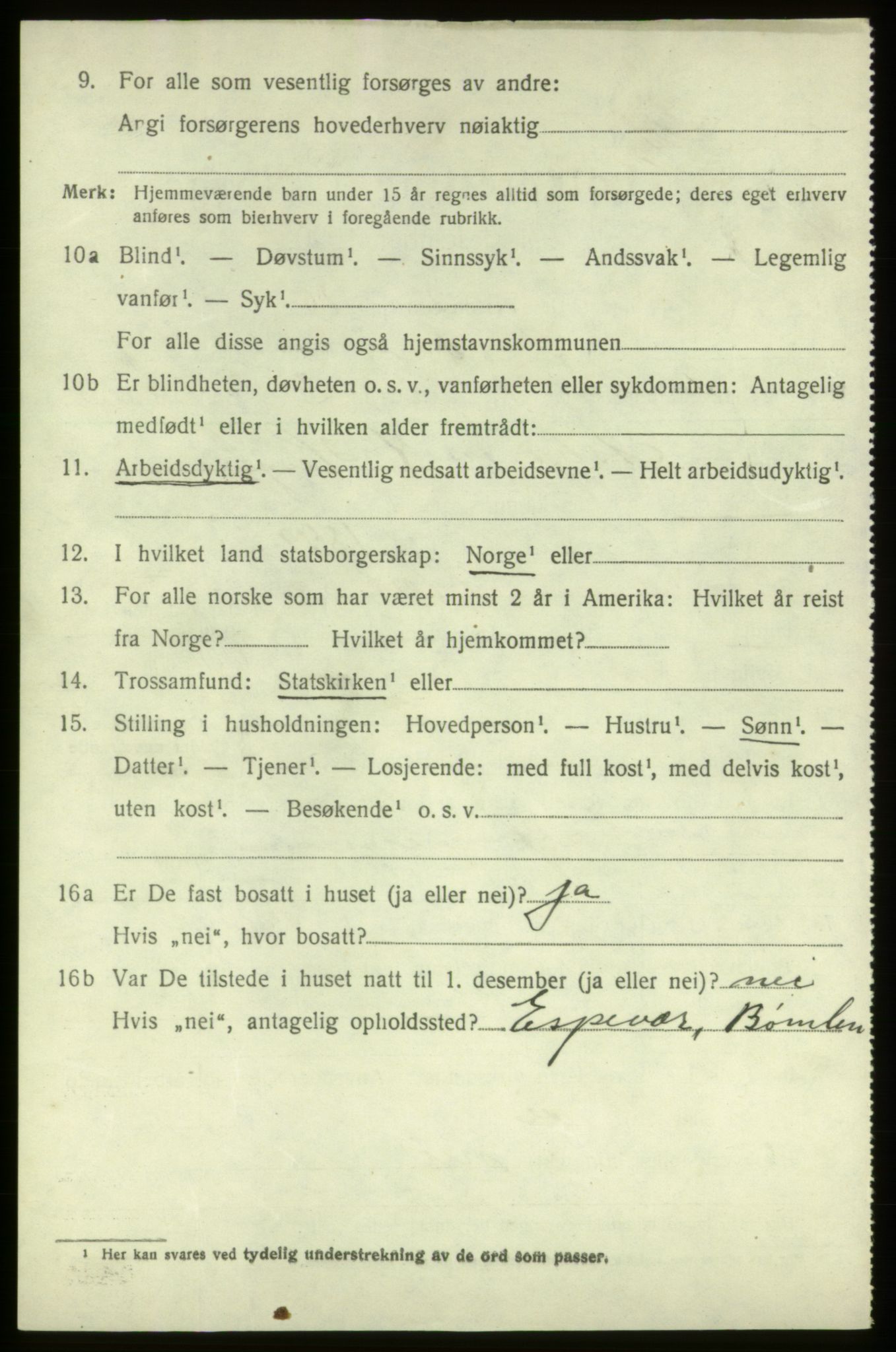 SAB, 1920 census for Stord, 1920, p. 1488