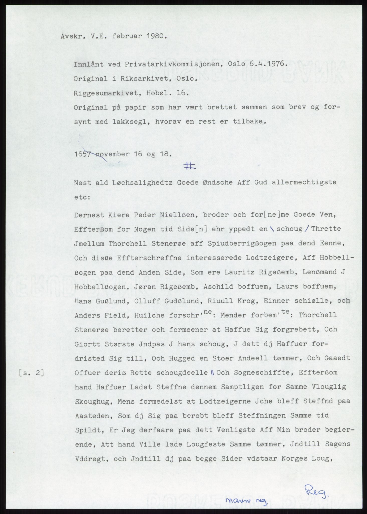 Samlinger til kildeutgivelse, Diplomavskriftsamlingen, RA/EA-4053/H/Ha, p. 878