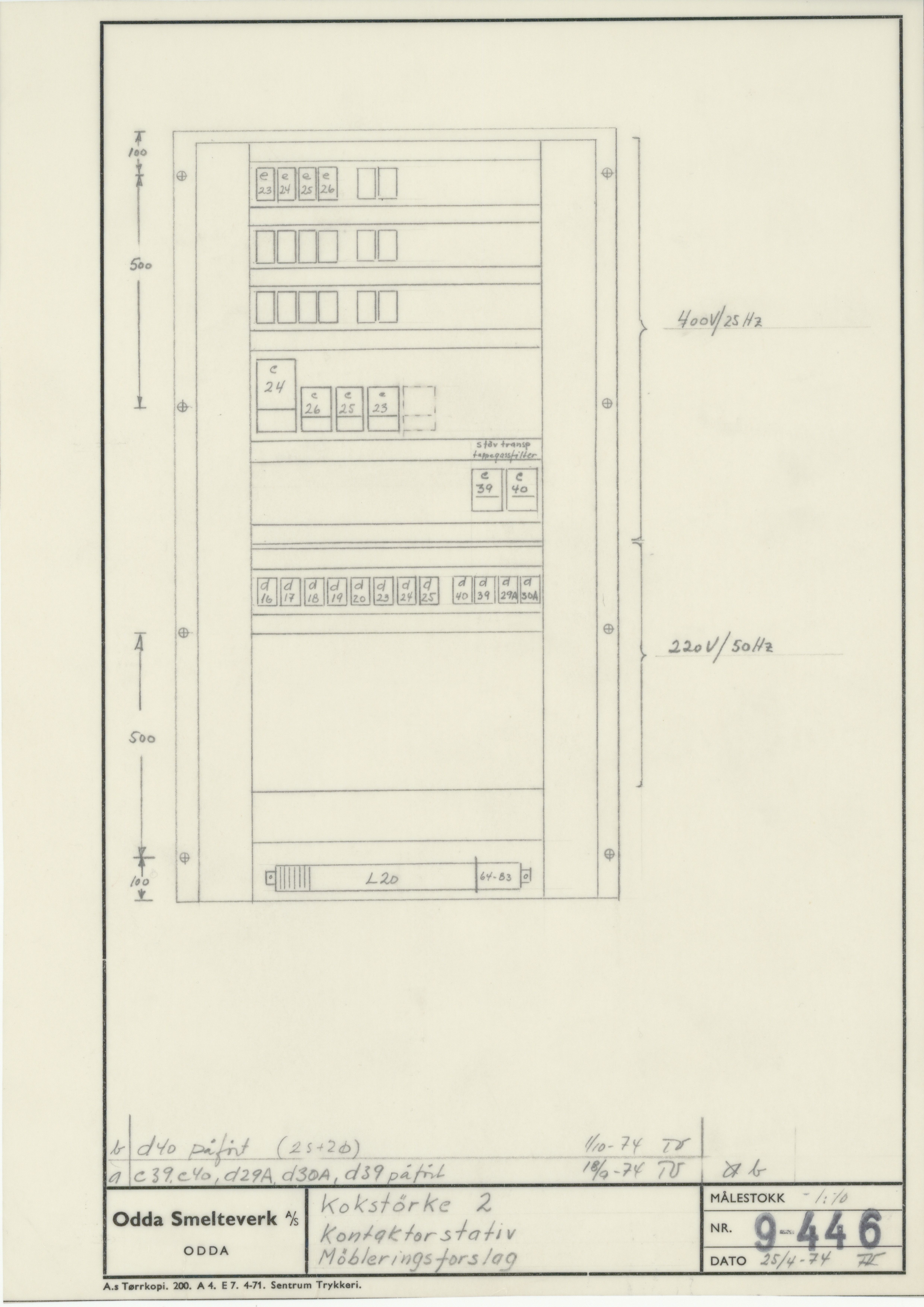 Odda smelteverk AS, KRAM/A-0157.1/T/Td/L0009: Gruppe 9. Blandingsrom og kokstørker, 1920-1970, p. 704