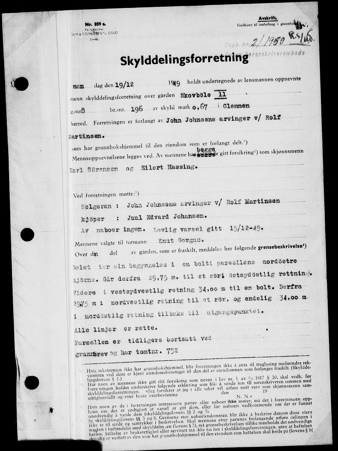 Onsøy sorenskriveri, SAO/A-10474/G/Ga/Gab/L0029: Mortgage book no. II A-29, 1950-1950