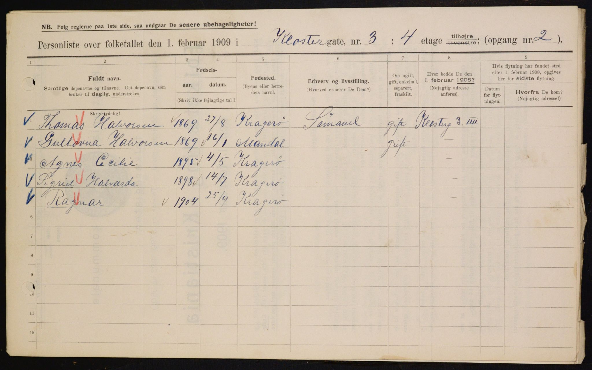 OBA, Municipal Census 1909 for Kristiania, 1909, p. 47763