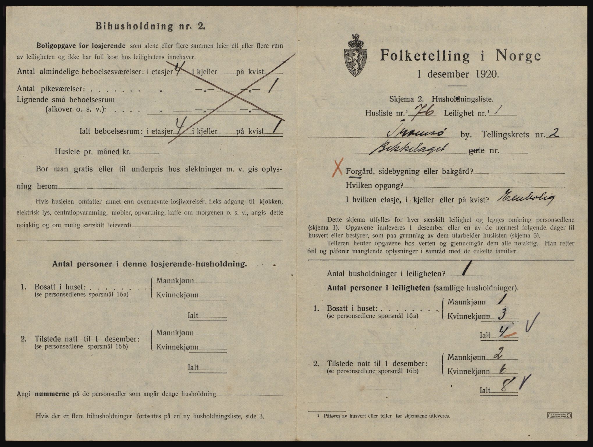 SATØ, 1920 census for Tromsø, 1920, p. 3033