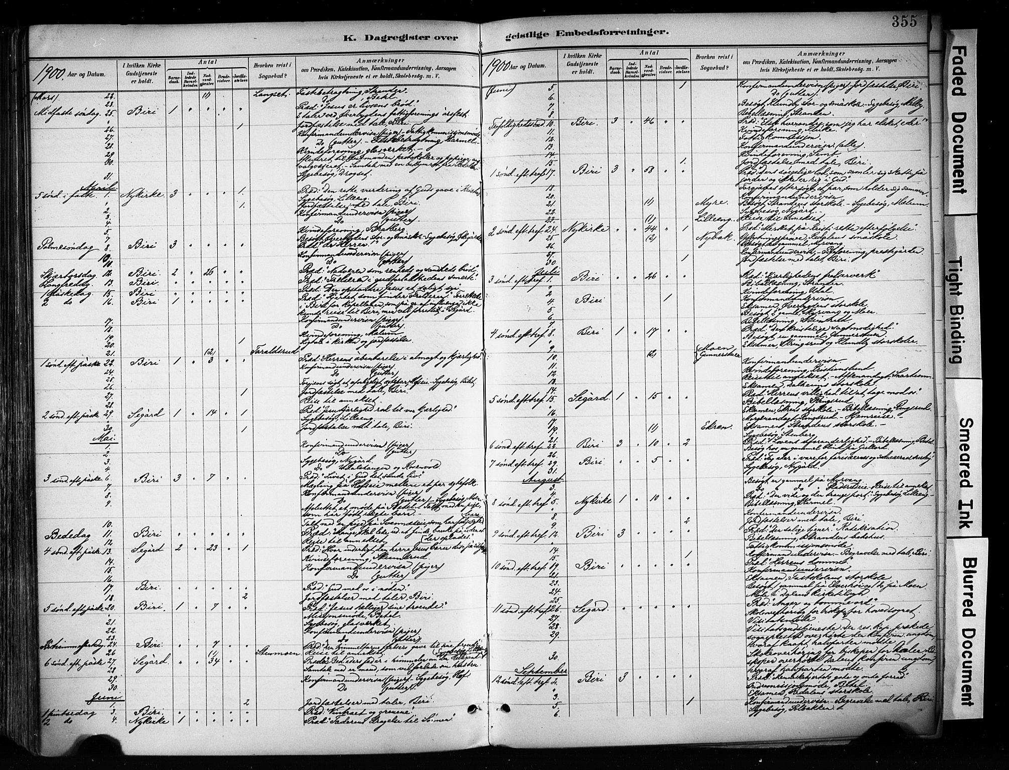 Biri prestekontor, AV/SAH-PREST-096/H/Ha/Haa/L0009: Parish register (official) no. 9, 1887-1900, p. 355