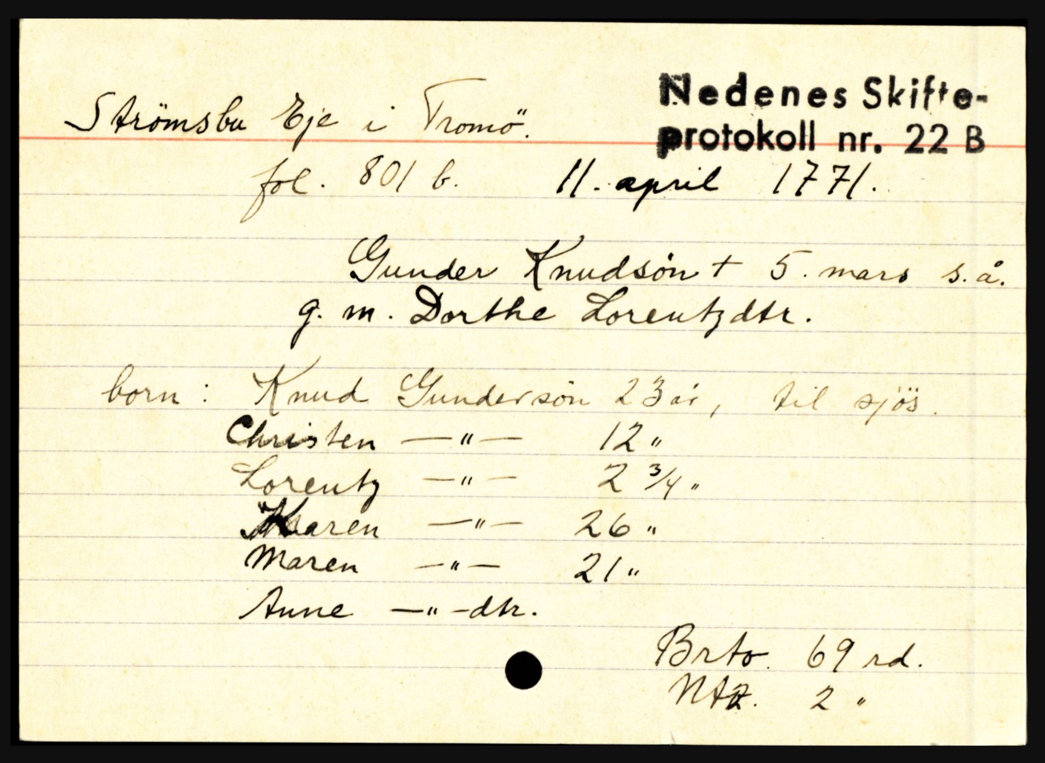 Nedenes sorenskriveri før 1824, AV/SAK-1221-0007/H, p. 28897