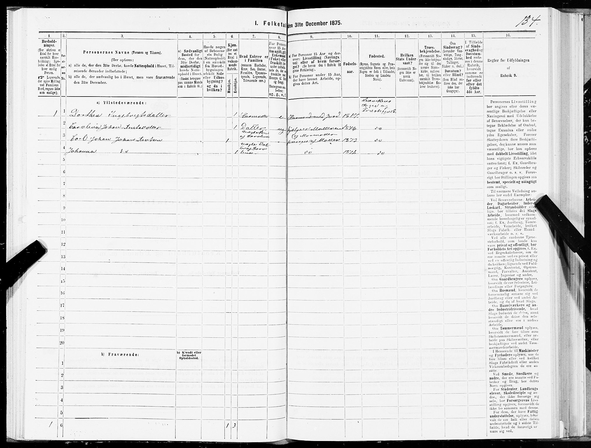 SAT, 1875 census for 1718P Leksvik, 1875, p. 1134