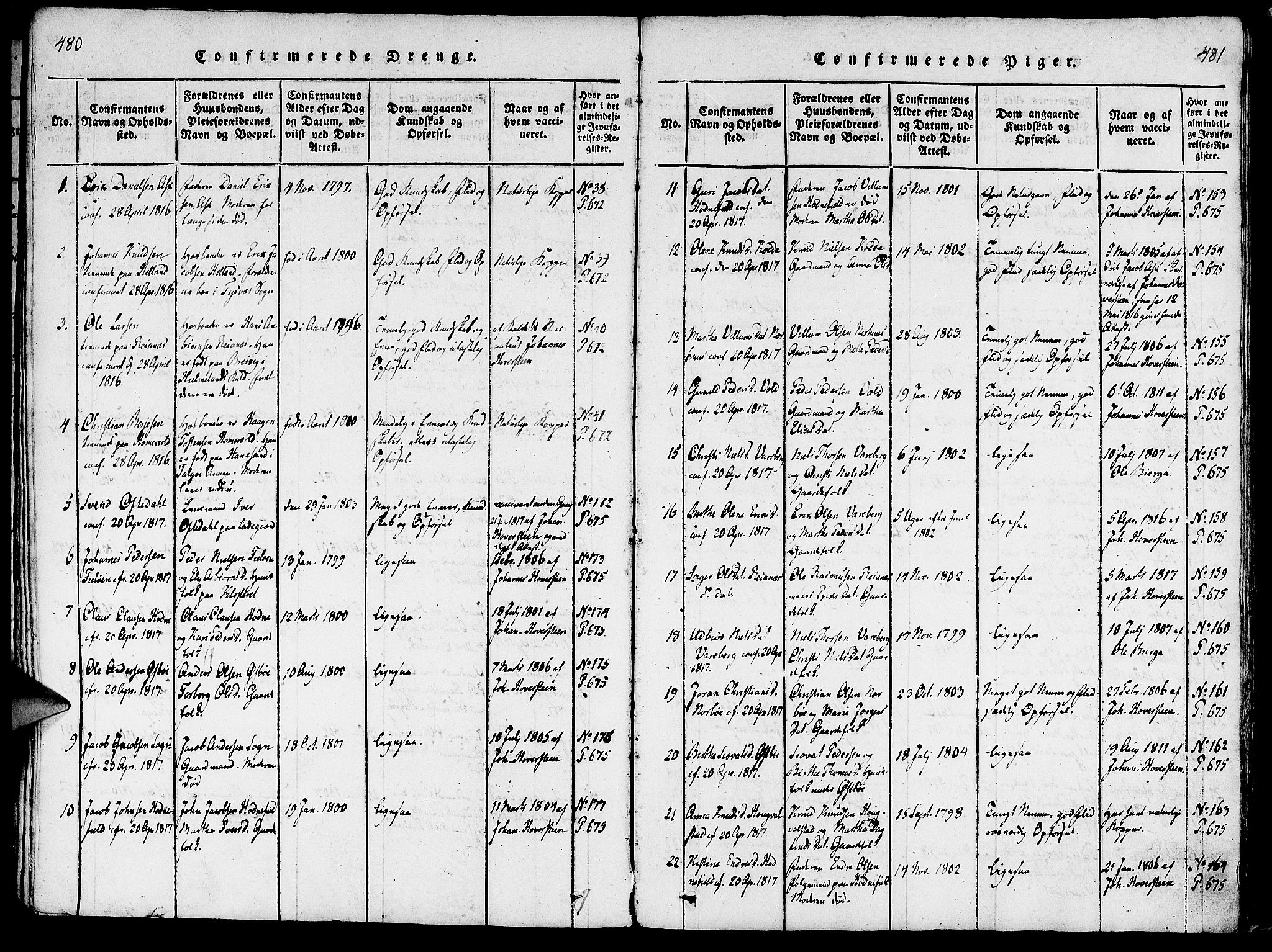 Rennesøy sokneprestkontor, SAST/A -101827/H/Ha/Haa/L0004: Parish register (official) no. A 4, 1816-1837, p. 480-481