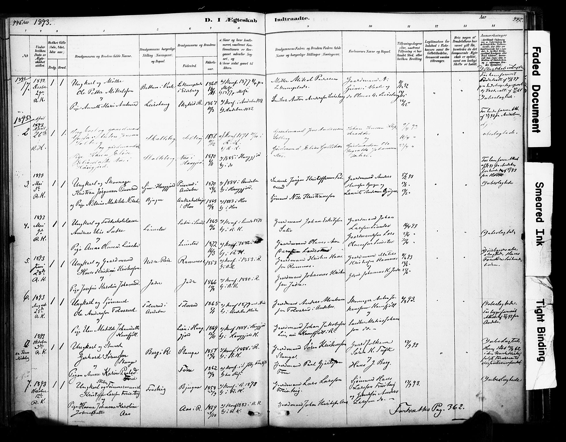Ramnes kirkebøker, SAKO/A-314/F/Fa/L0007: Parish register (official) no. I 7, 1878-1895, p. 446-447