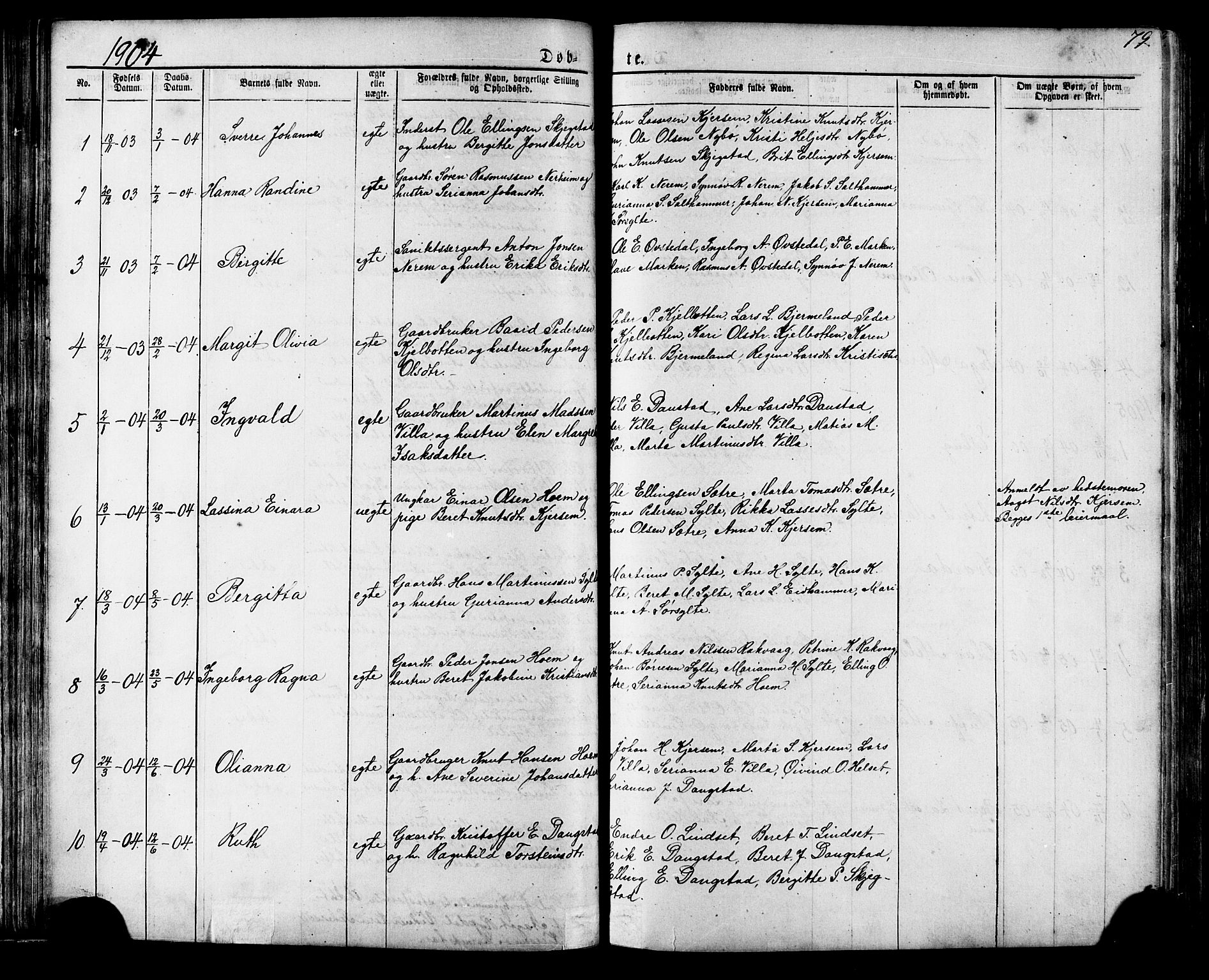 Ministerialprotokoller, klokkerbøker og fødselsregistre - Møre og Romsdal, SAT/A-1454/541/L0547: Parish register (copy) no. 541C02, 1867-1921, p. 79