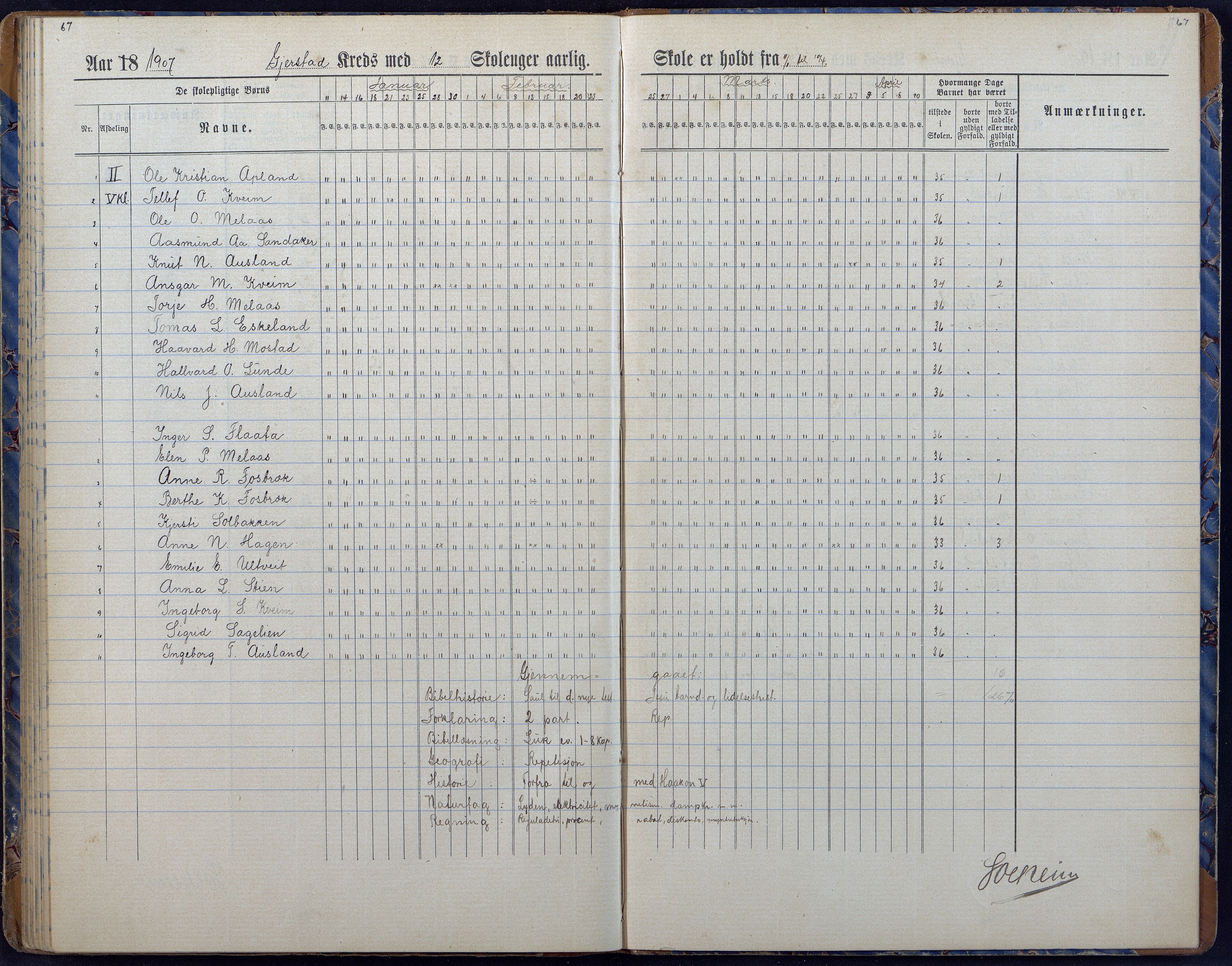 Gjerstad Kommune, Gjerstad Skole, AAKS/KA0911-550a/F01/L0008: Dagbok, 1892-1908, p. 69