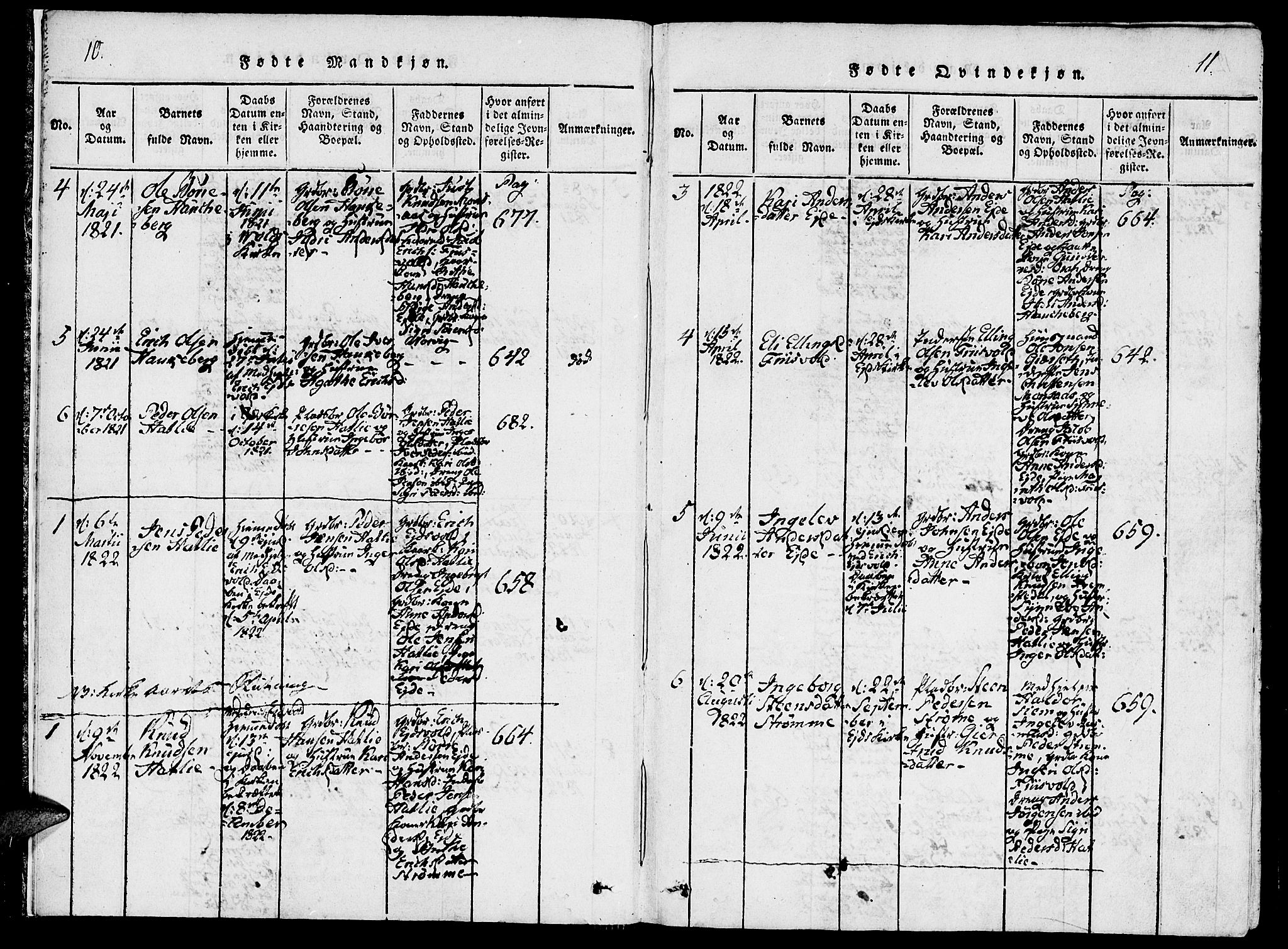 Ministerialprotokoller, klokkerbøker og fødselsregistre - Møre og Romsdal, SAT/A-1454/542/L0551: Parish register (official) no. 542A01, 1818-1853, p. 10-11