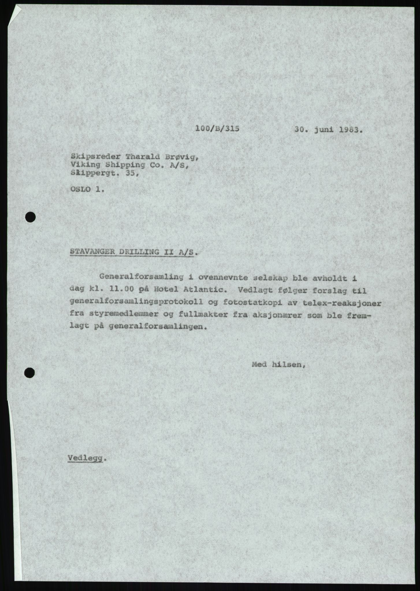 Pa 1503 - Stavanger Drilling AS, AV/SAST-A-101906/D/L0006: Korrespondanse og saksdokumenter, 1974-1984, p. 100