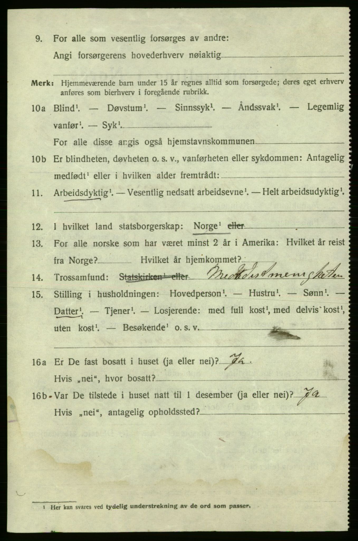 SAO, 1920 census for Fredrikshald, 1920, p. 18982