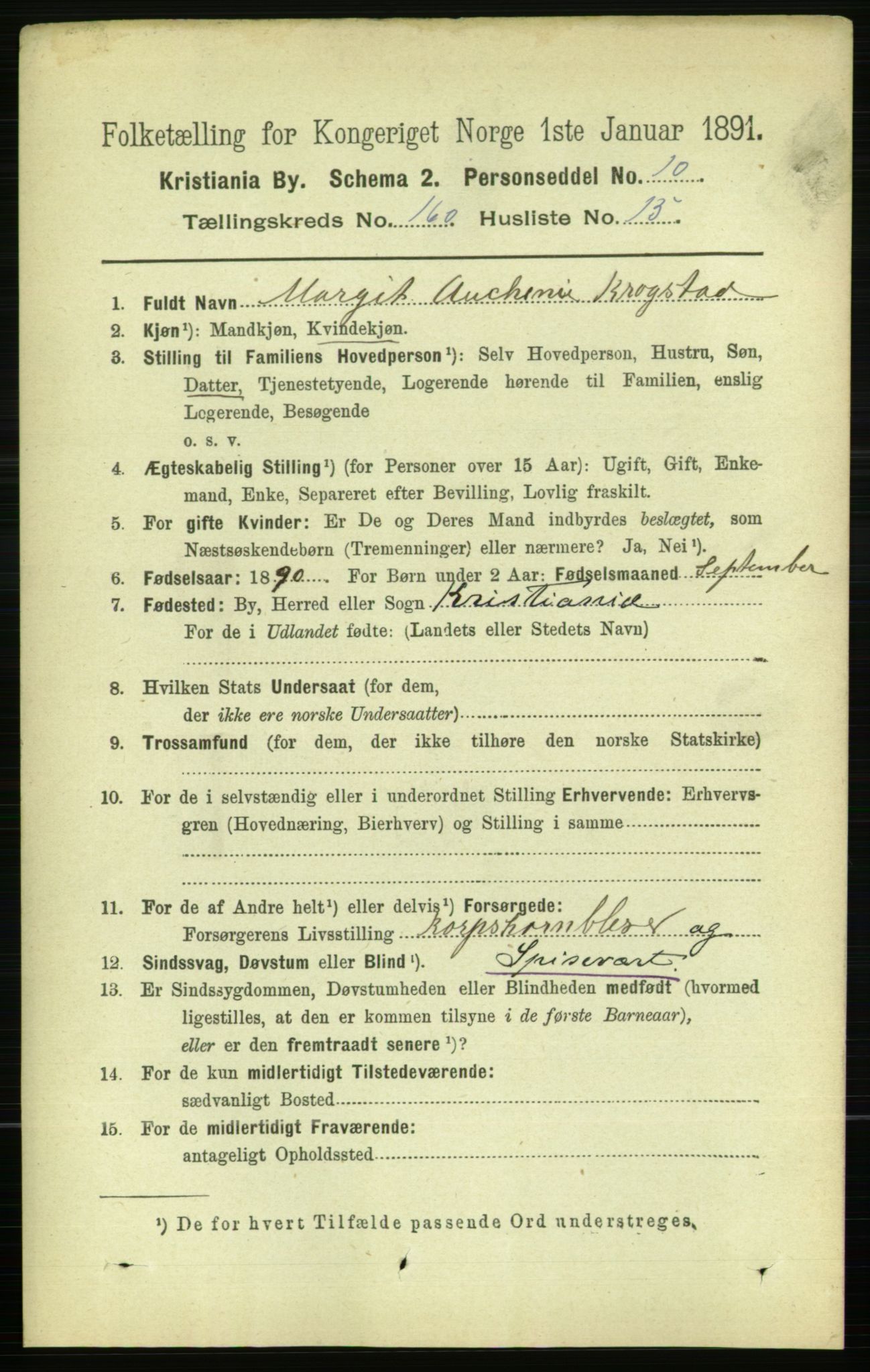 RA, 1891 census for 0301 Kristiania, 1891, p. 91051