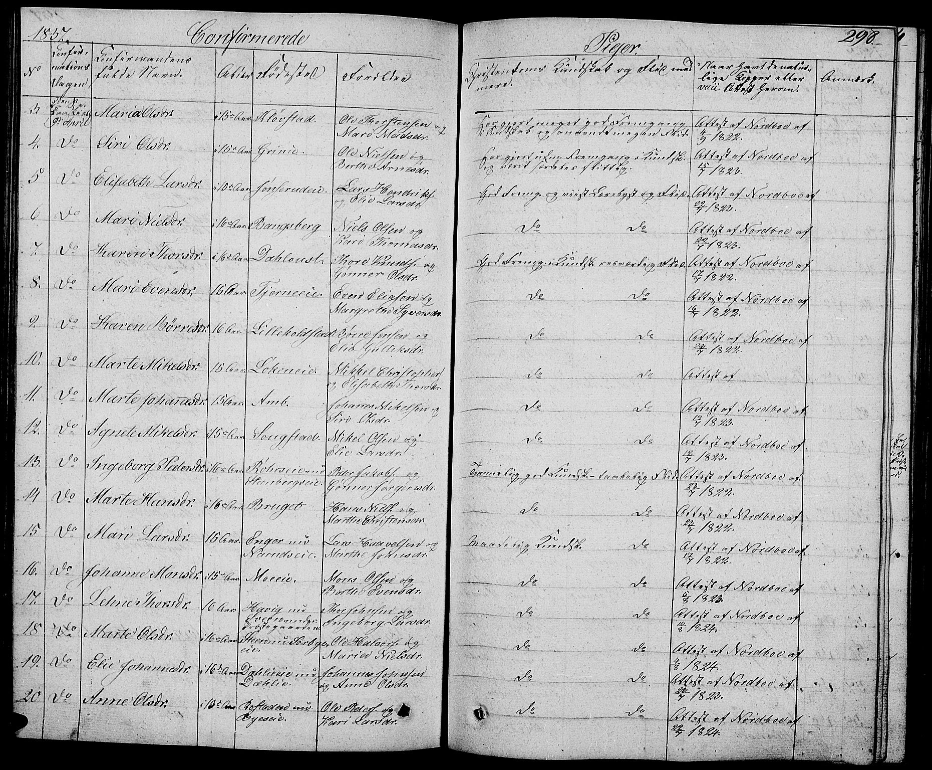 Ringsaker prestekontor, AV/SAH-PREST-014/L/La/L0004: Parish register (copy) no. 4, 1827-1838, p. 298