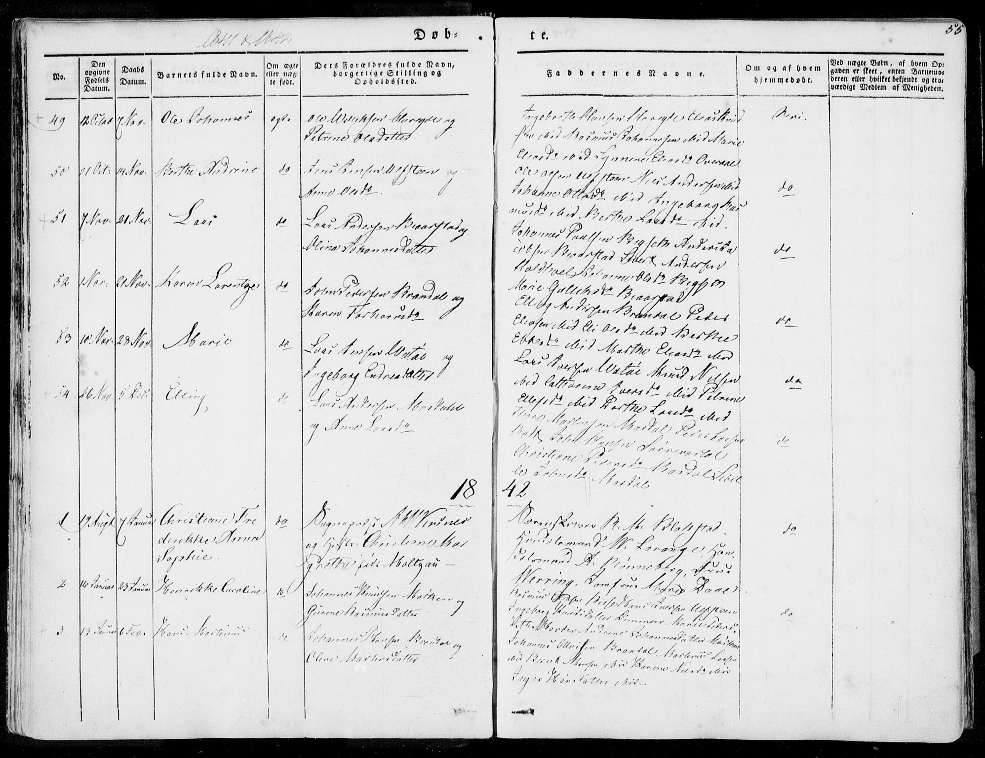 Ministerialprotokoller, klokkerbøker og fødselsregistre - Møre og Romsdal, AV/SAT-A-1454/509/L0104: Parish register (official) no. 509A02, 1833-1847, p. 55