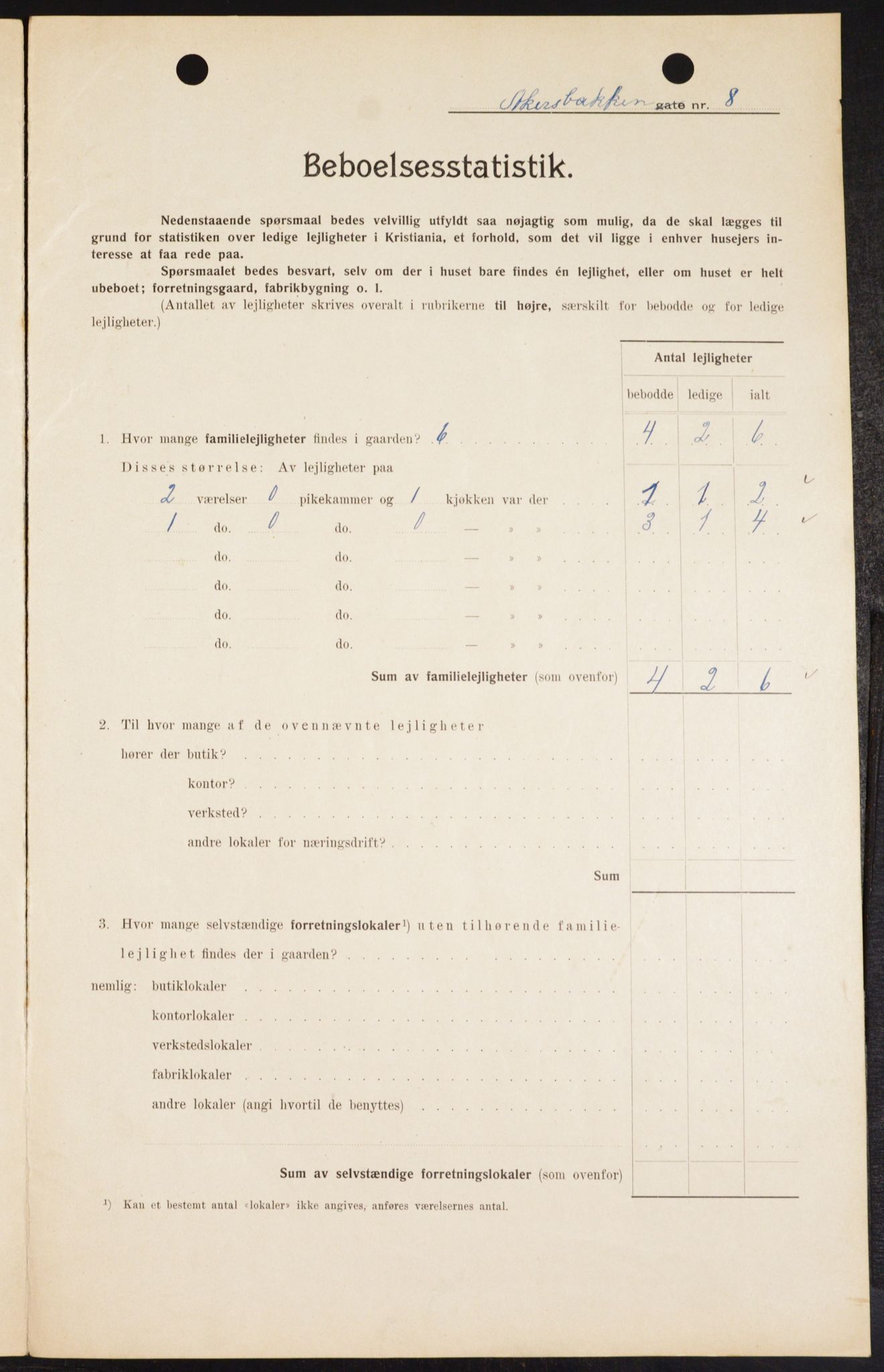 OBA, Municipal Census 1909 for Kristiania, 1909, p. 33