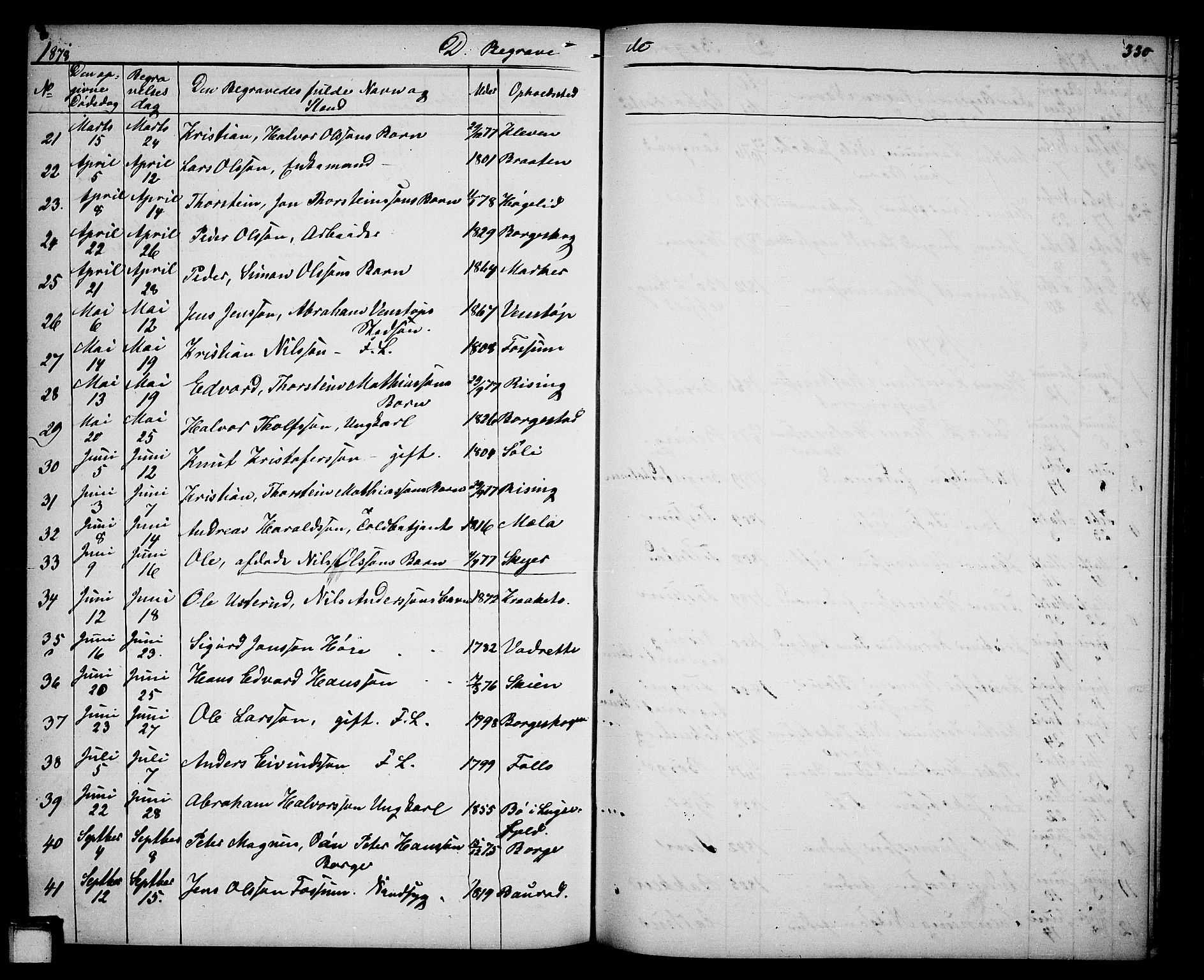 Gjerpen kirkebøker, SAKO/A-265/G/Ga/L0001: Parish register (copy) no. I 1, 1864-1882, p. 330