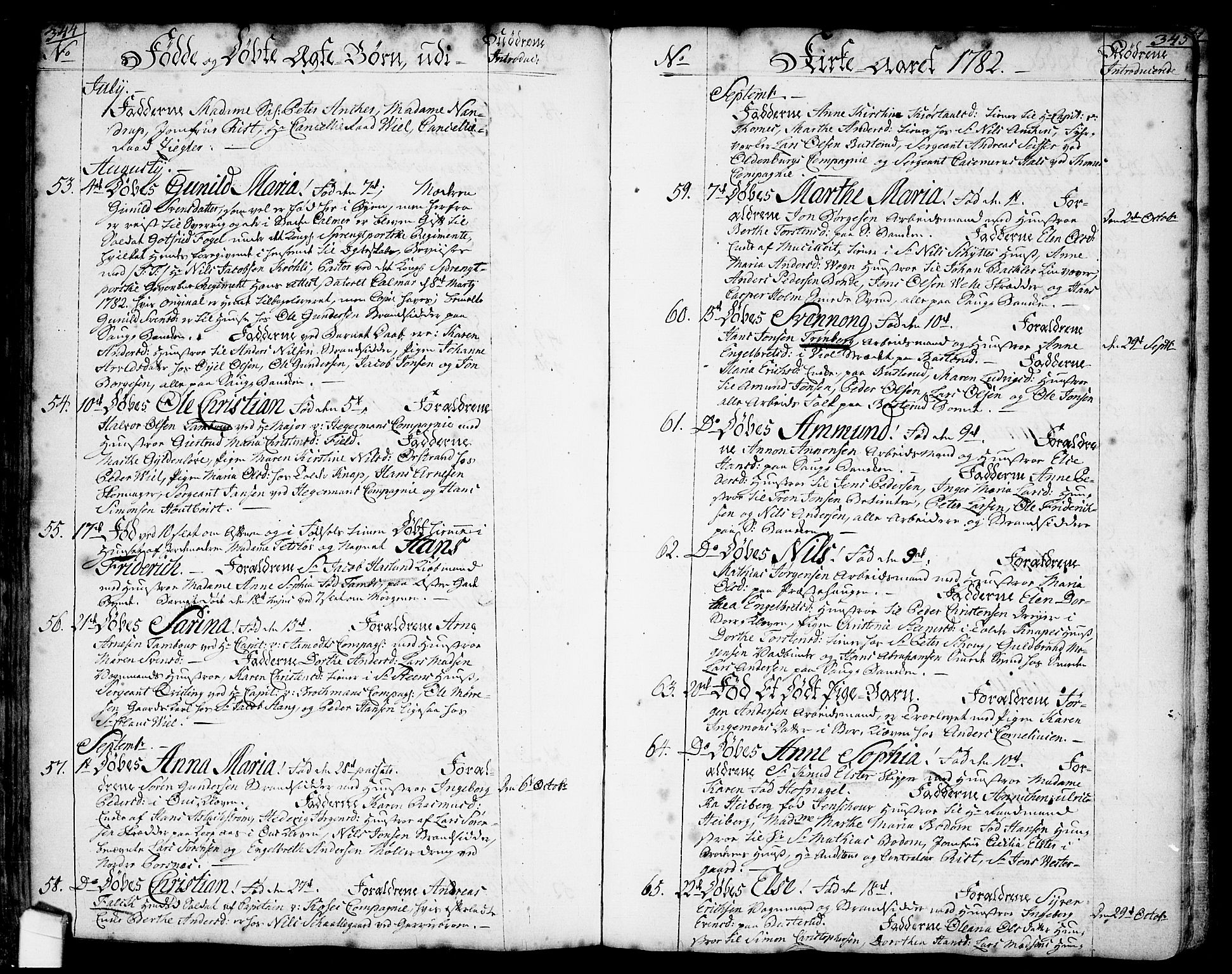 Halden prestekontor Kirkebøker, SAO/A-10909/F/Fa/L0001: Parish register (official) no. I 1, 1758-1791, p. 344-345