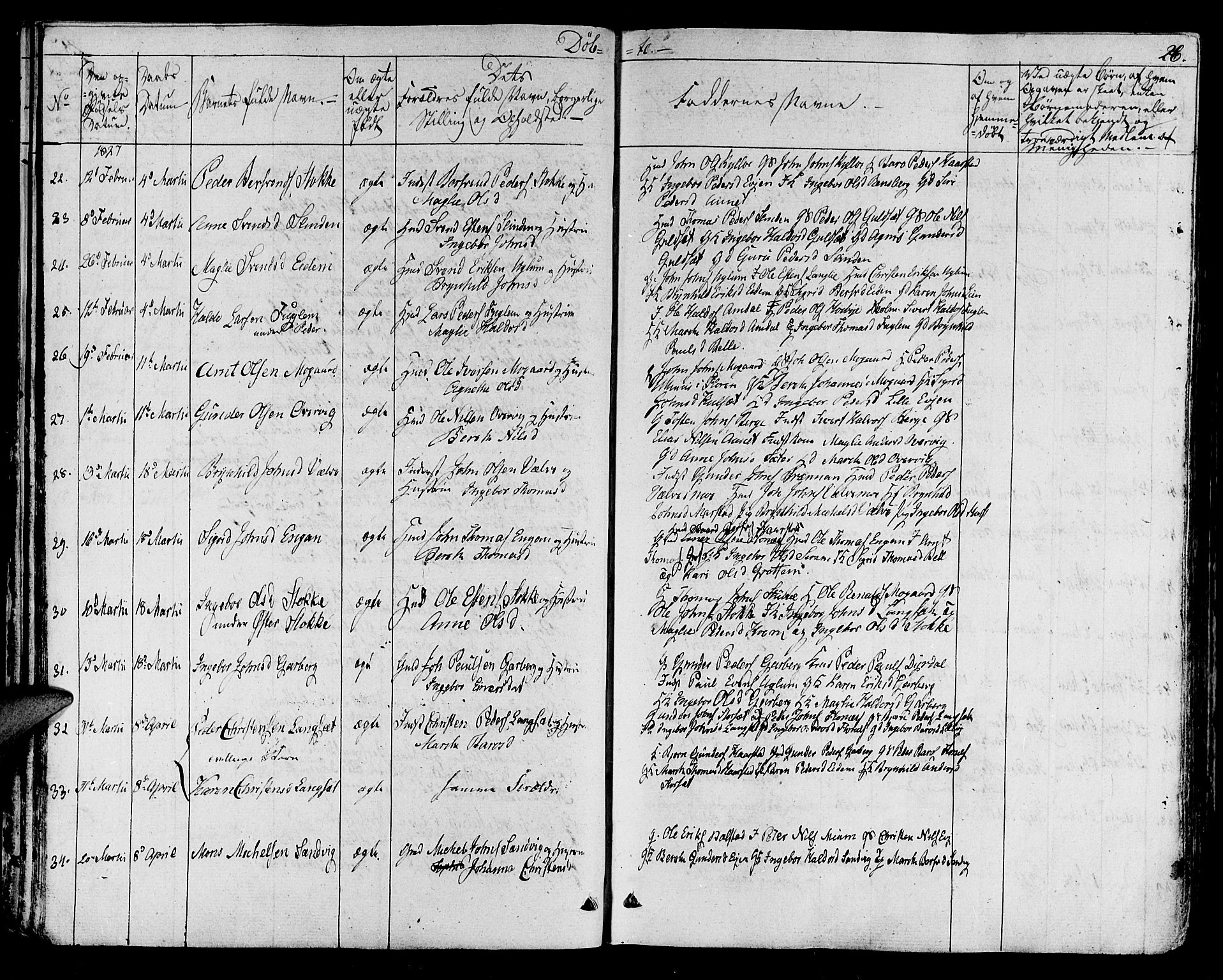 Ministerialprotokoller, klokkerbøker og fødselsregistre - Sør-Trøndelag, SAT/A-1456/695/L1143: Parish register (official) no. 695A05 /1, 1824-1842, p. 26