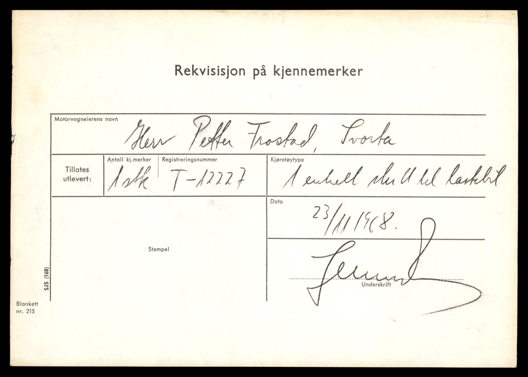 Møre og Romsdal vegkontor - Ålesund trafikkstasjon, AV/SAT-A-4099/F/Fe/L0033: Registreringskort for kjøretøy T 12151 - T 12474, 1927-1998, p. 1991