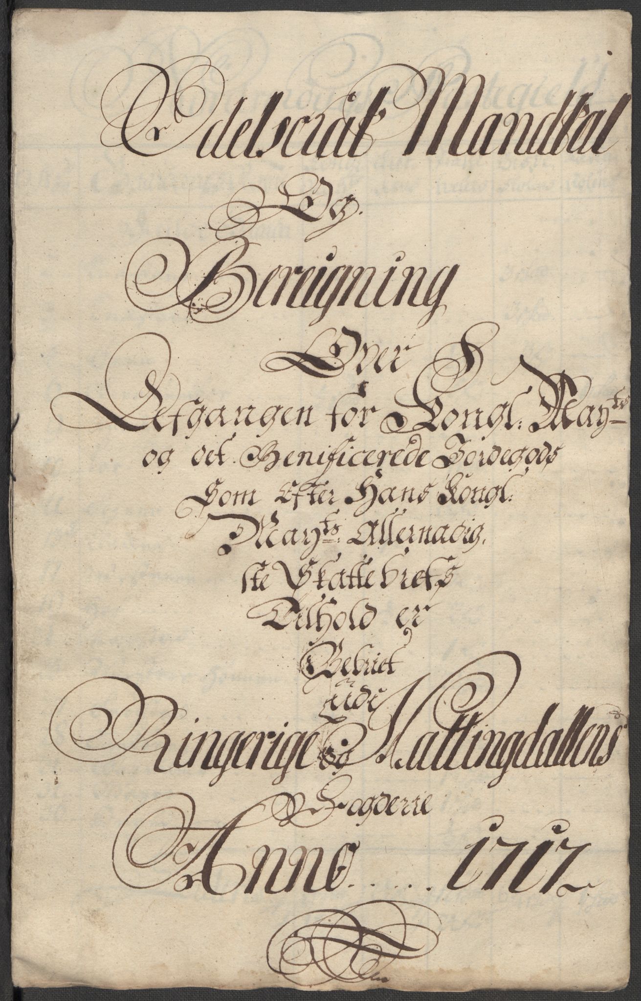 Rentekammeret inntil 1814, Reviderte regnskaper, Fogderegnskap, RA/EA-4092/R23/L1475: Fogderegnskap Ringerike og Hallingdal, 1717, p. 286