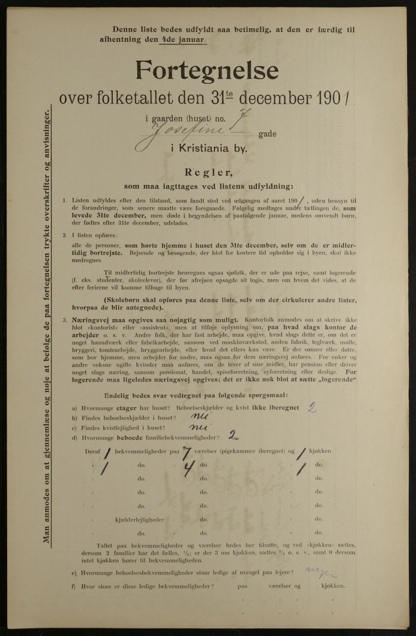 OBA, Municipal Census 1901 for Kristiania, 1901, p. 7374