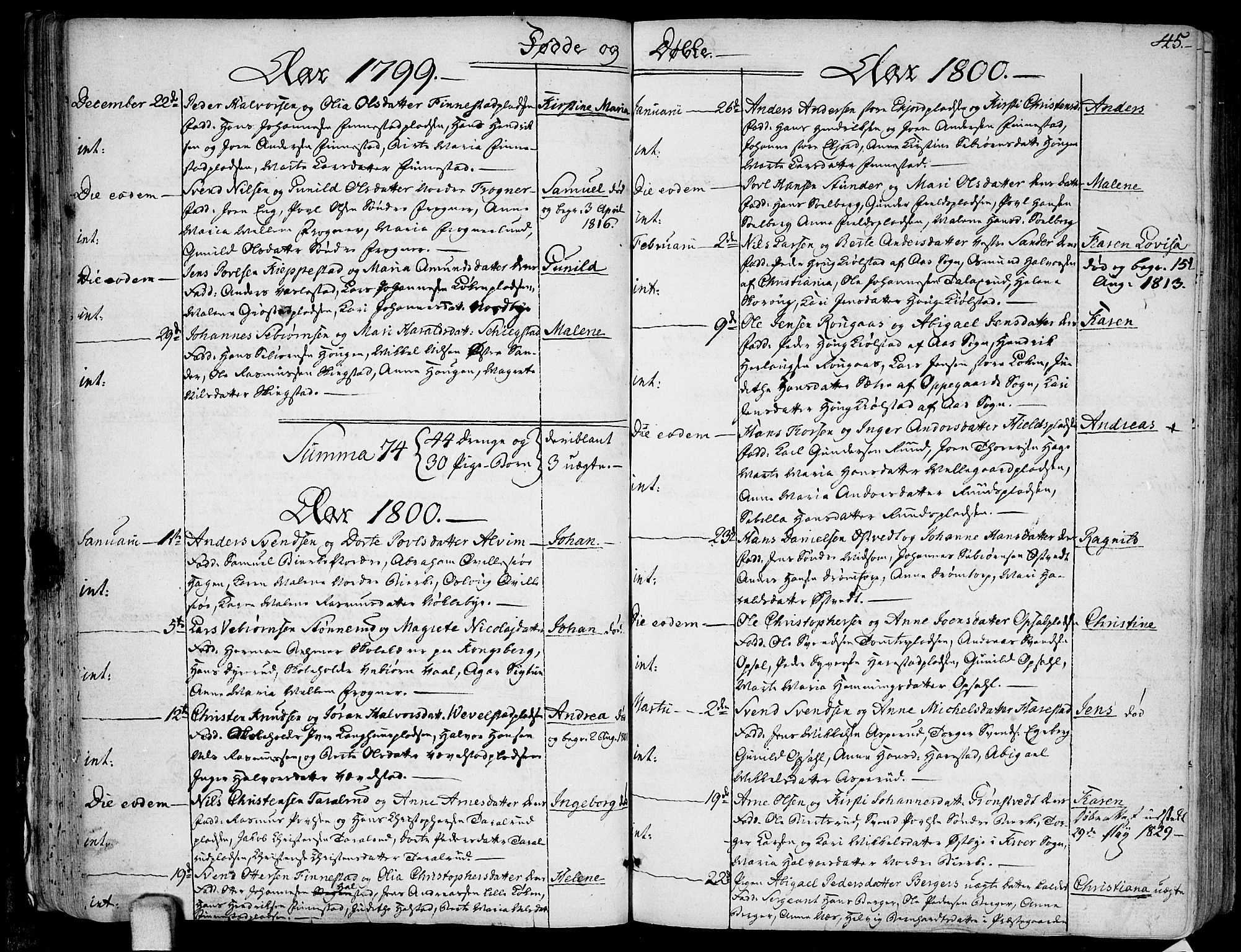 Kråkstad prestekontor Kirkebøker, SAO/A-10125a/F/Fa/L0002: Parish register (official) no. I 2, 1786-1814, p. 45