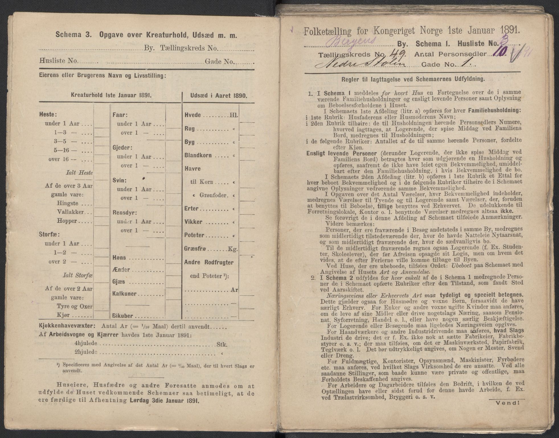 RA, 1891 Census for 1301 Bergen, 1891, p. 7965