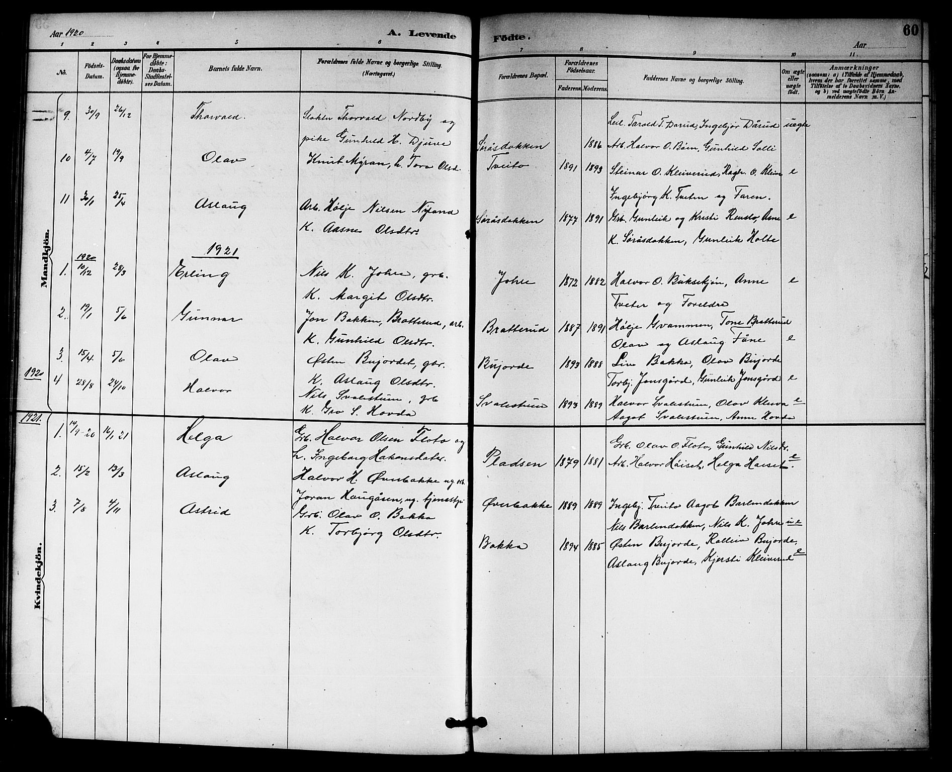 Gransherad kirkebøker, SAKO/A-267/G/Gb/L0003: Parish register (copy) no. II 3, 1887-1921, p. 60