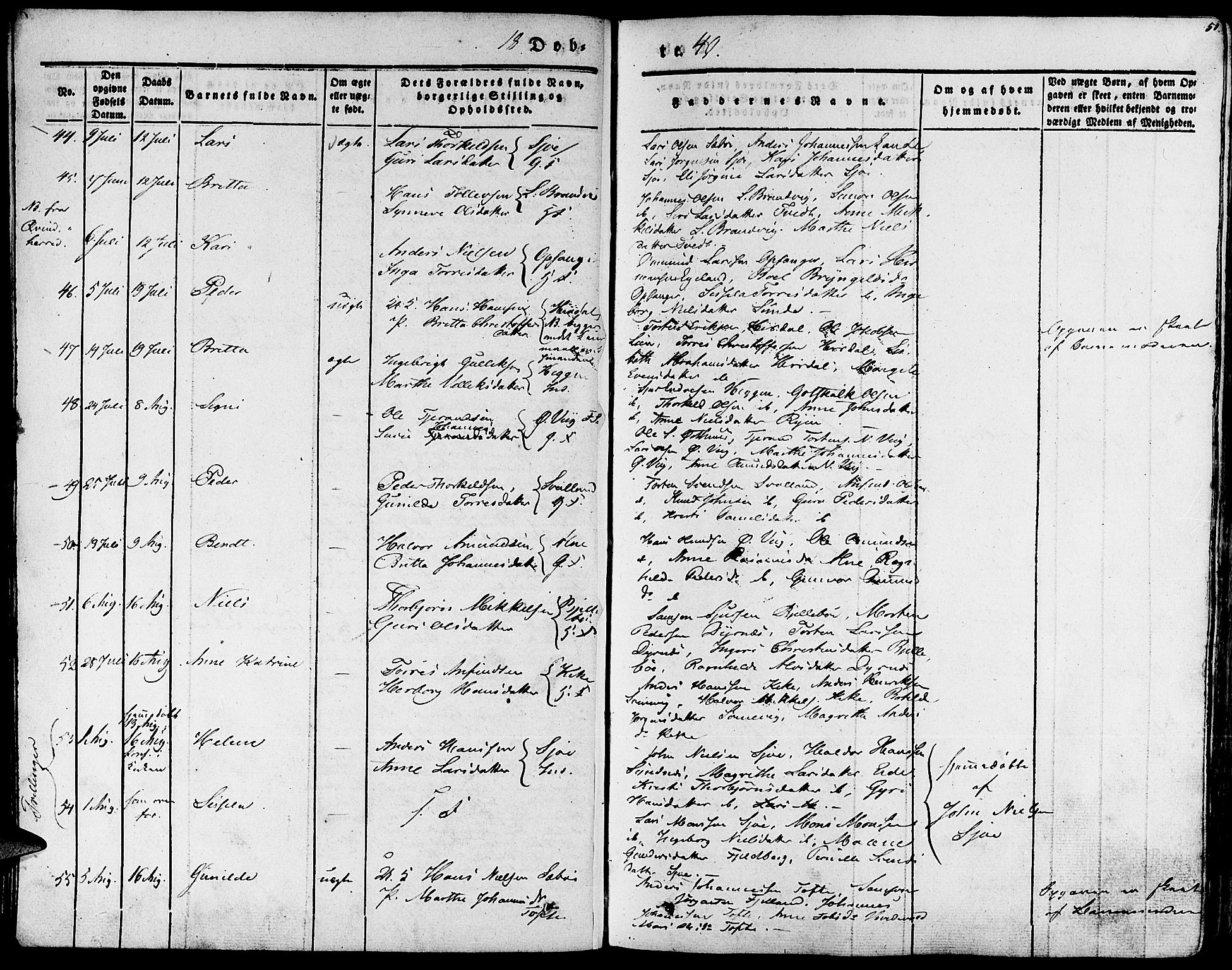 Fjelberg sokneprestembete, AV/SAB-A-75201/H/Haa: Parish register (official) no. A 6, 1835-1851, p. 51