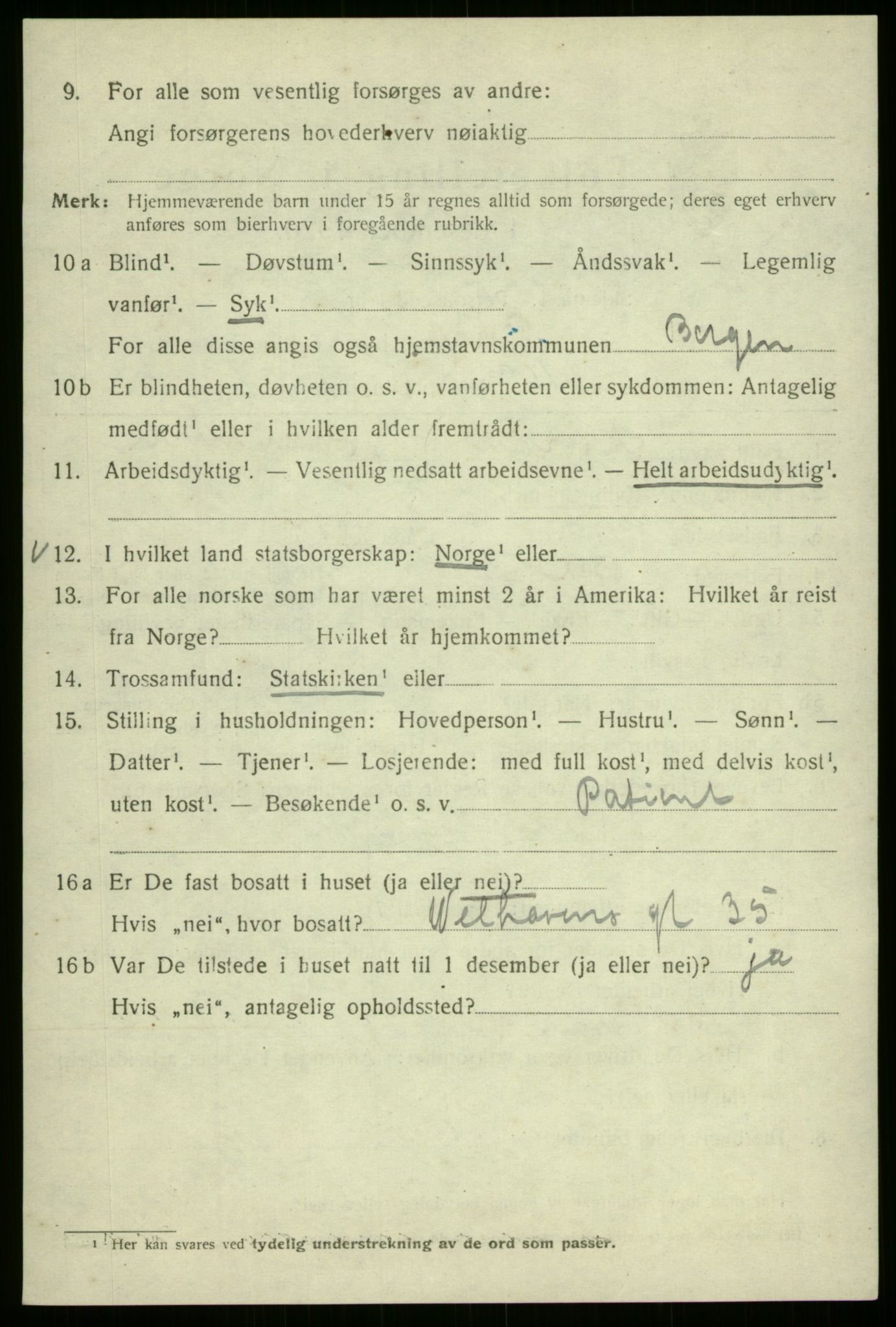 SAB, 1920 census for Bergen, 1920, p. 142379