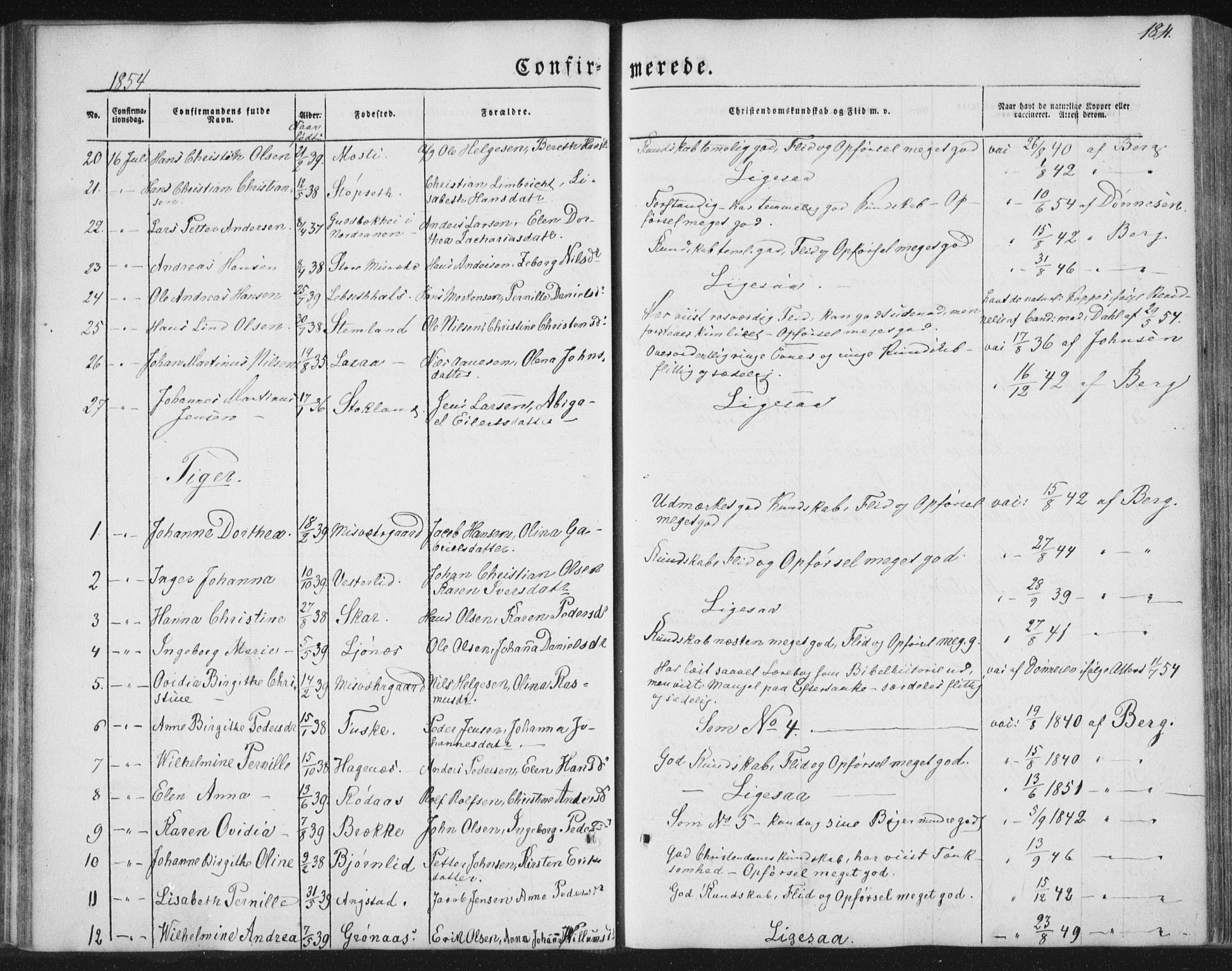 Ministerialprotokoller, klokkerbøker og fødselsregistre - Nordland, SAT/A-1459/852/L0738: Parish register (official) no. 852A08, 1849-1865, p. 184