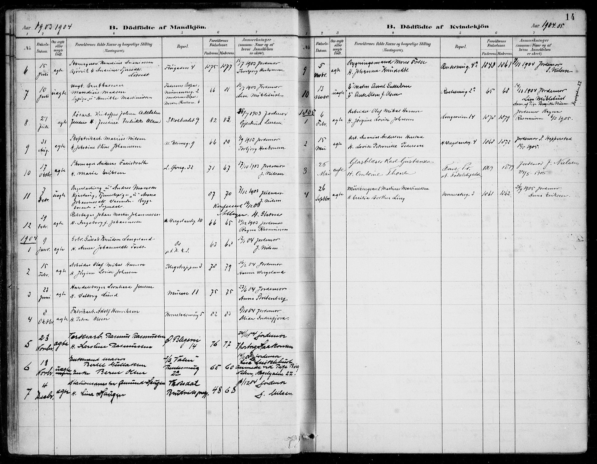 Korskirken sokneprestembete, SAB/A-76101/H/Hab: Parish register (copy) no. E 4, 1884-1910, p. 14