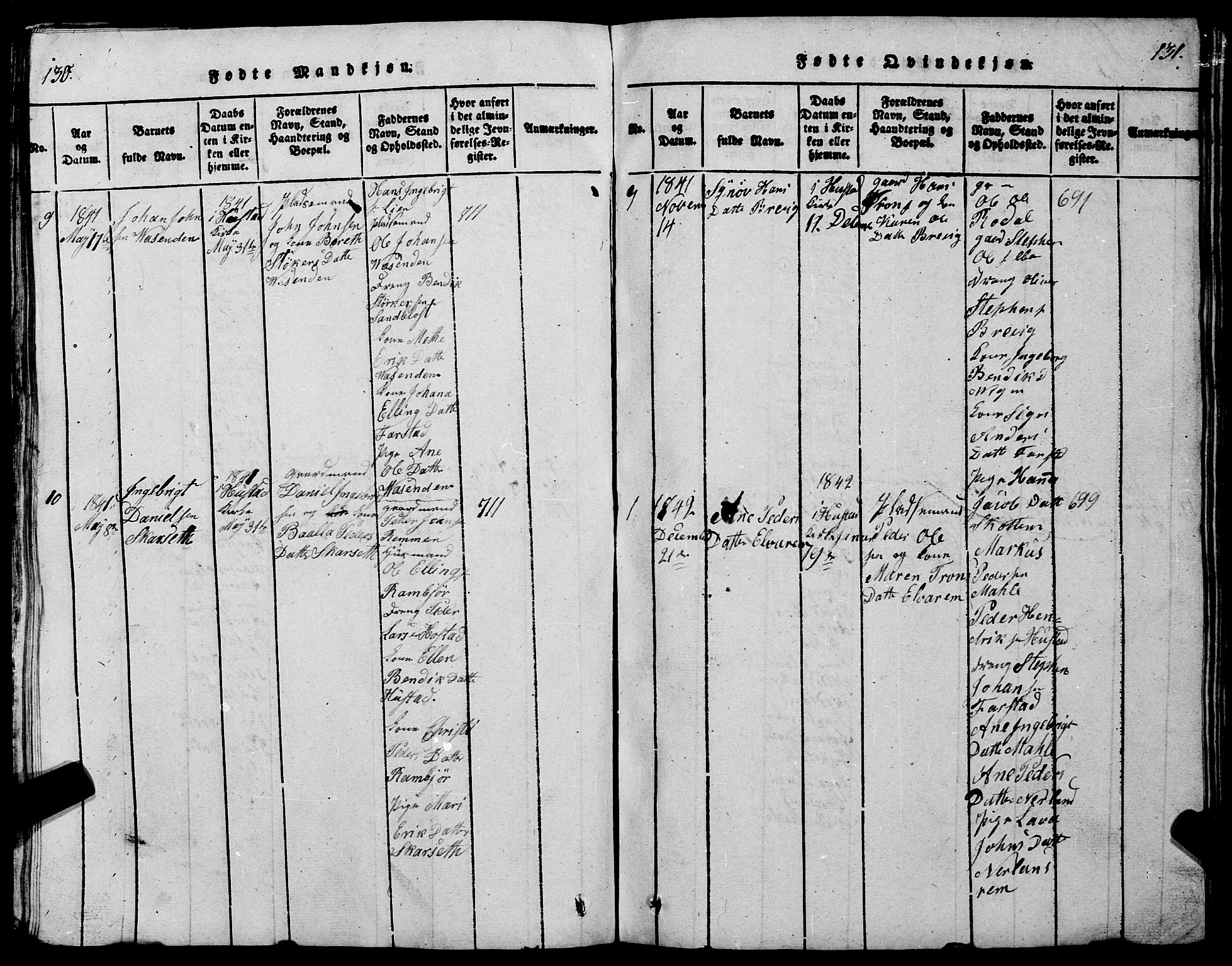 Ministerialprotokoller, klokkerbøker og fødselsregistre - Møre og Romsdal, SAT/A-1454/567/L0781: Parish register (copy) no. 567C01, 1818-1845, p. 130-131