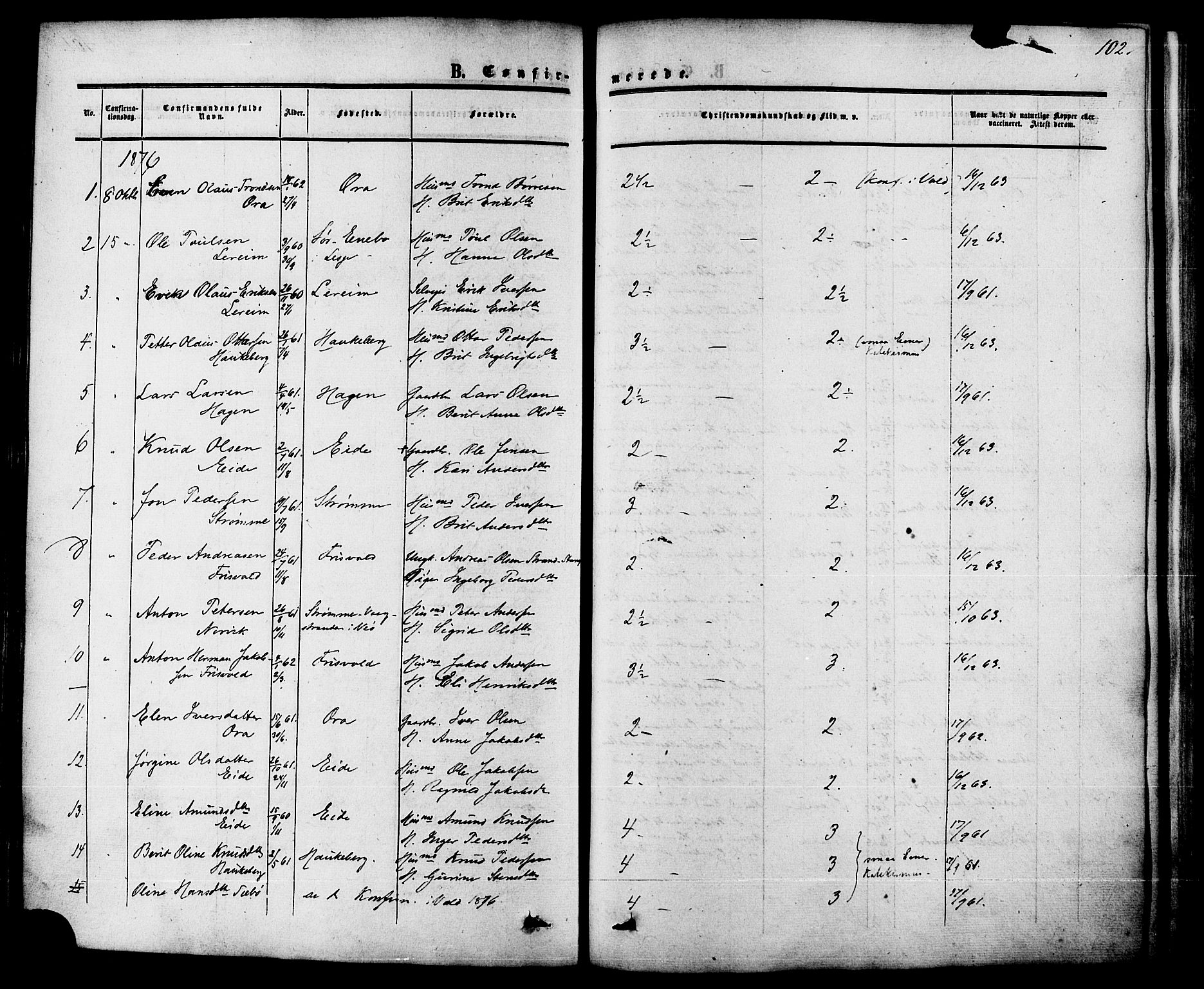 Ministerialprotokoller, klokkerbøker og fødselsregistre - Møre og Romsdal, AV/SAT-A-1454/542/L0552: Parish register (official) no. 542A02, 1854-1884, p. 102