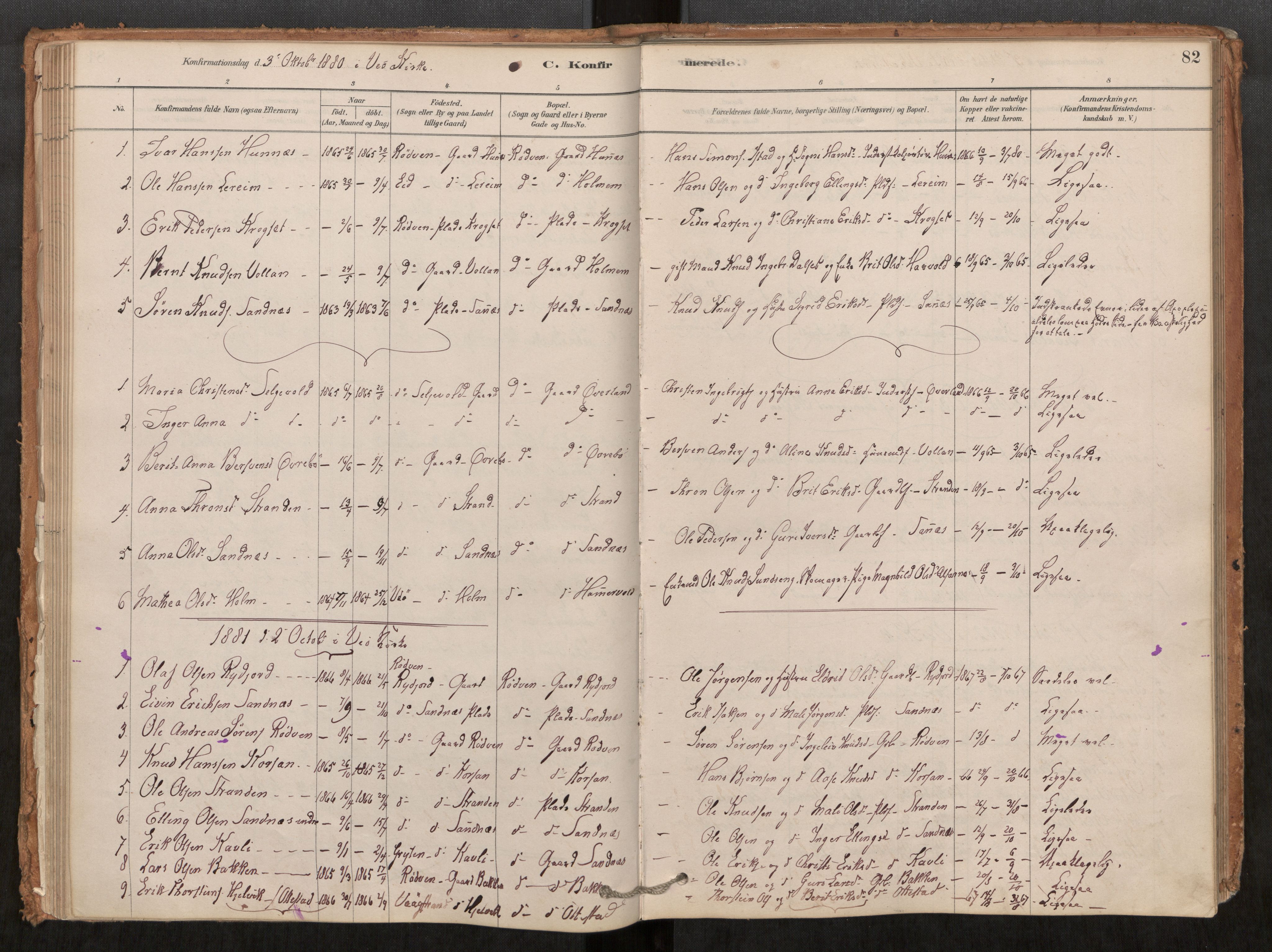 Ministerialprotokoller, klokkerbøker og fødselsregistre - Møre og Romsdal, AV/SAT-A-1454/548/L0615: Parish register (official) no. 548A02, 1878-1906, p. 82