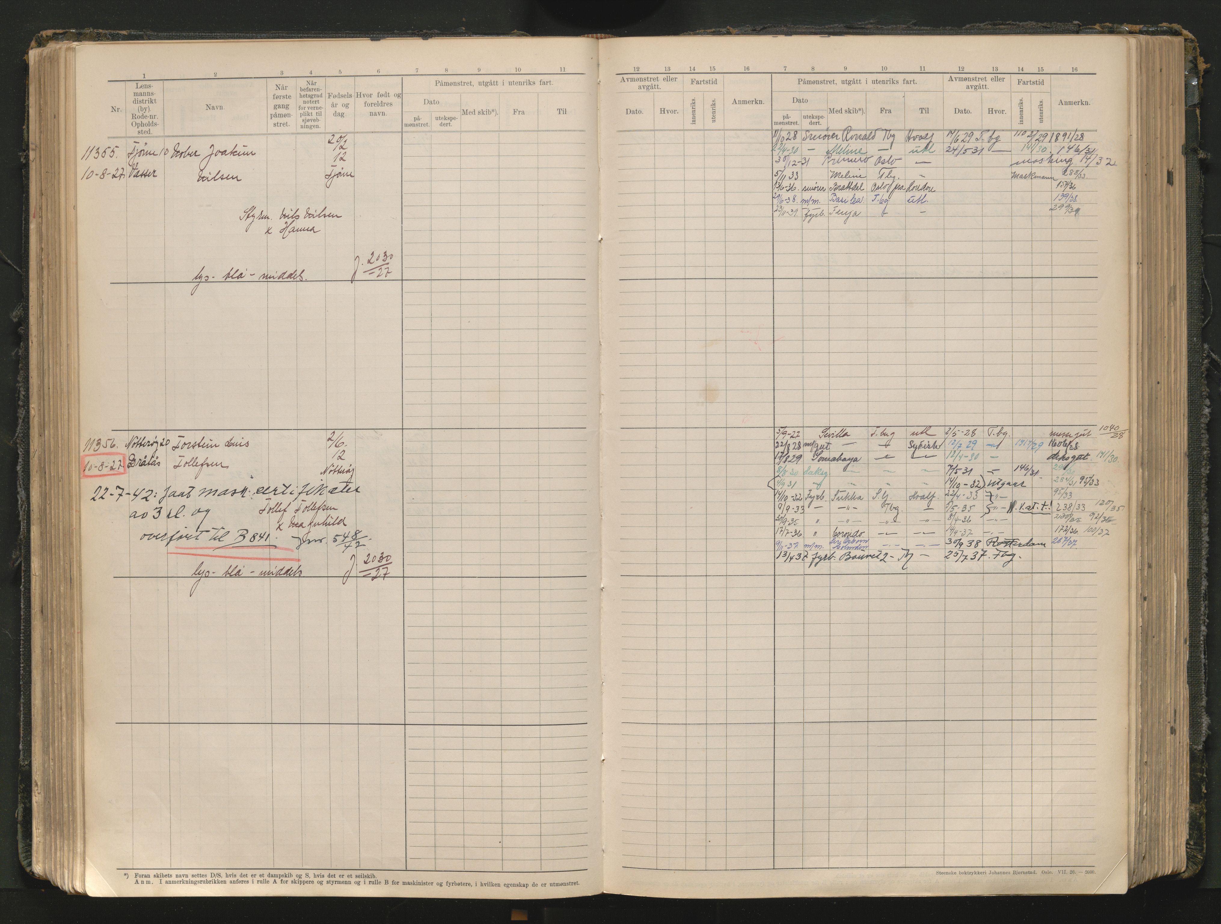 Tønsberg innrulleringskontor, AV/SAKO-A-786/F/Fc/Fcb/L0012: Hovedrulle Patent nr. 10828-12216, 1925-1948
