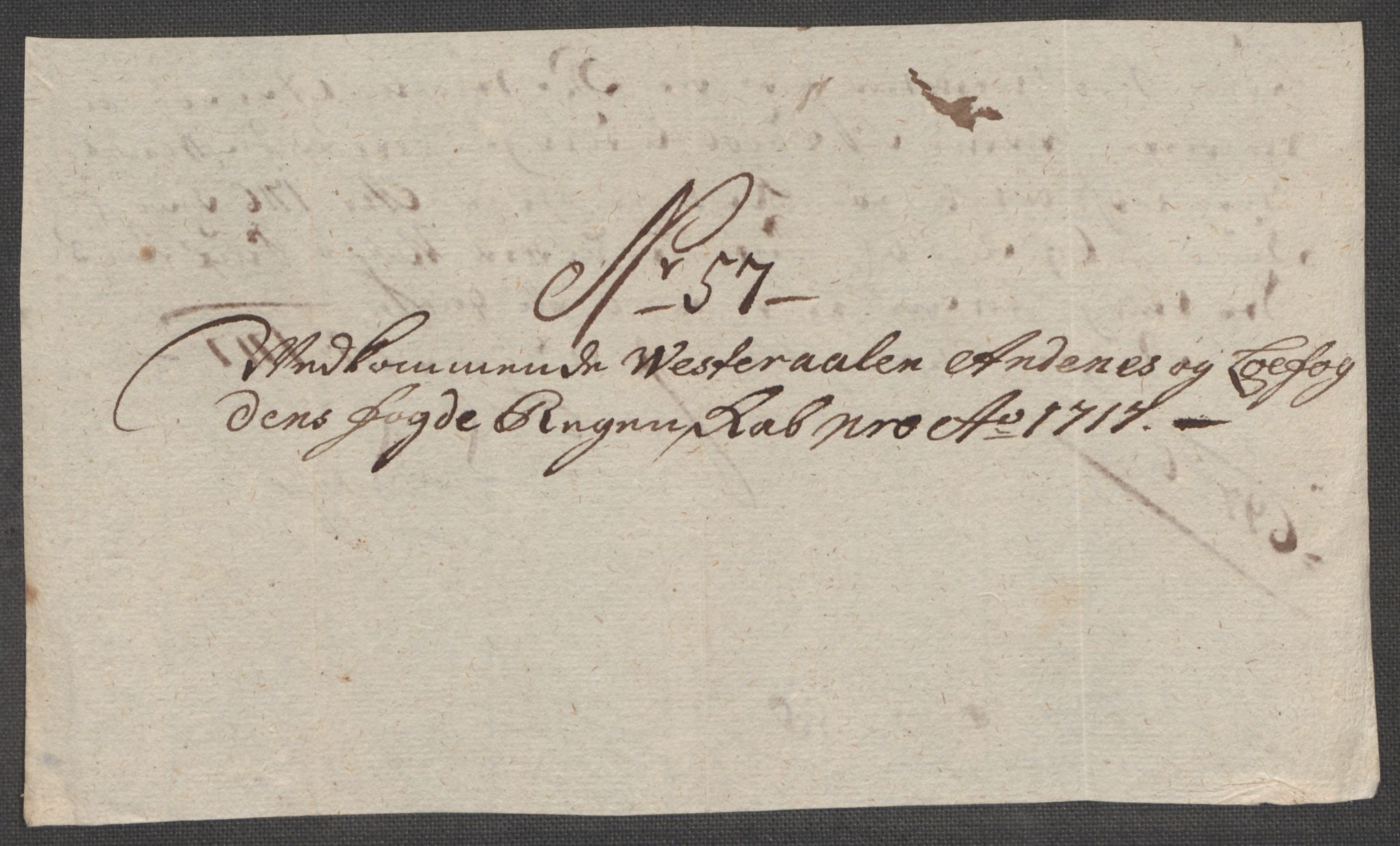 Rentekammeret inntil 1814, Reviderte regnskaper, Fogderegnskap, AV/RA-EA-4092/R67/L4683: Fogderegnskap Vesterålen, Andenes og Lofoten, 1717, p. 288