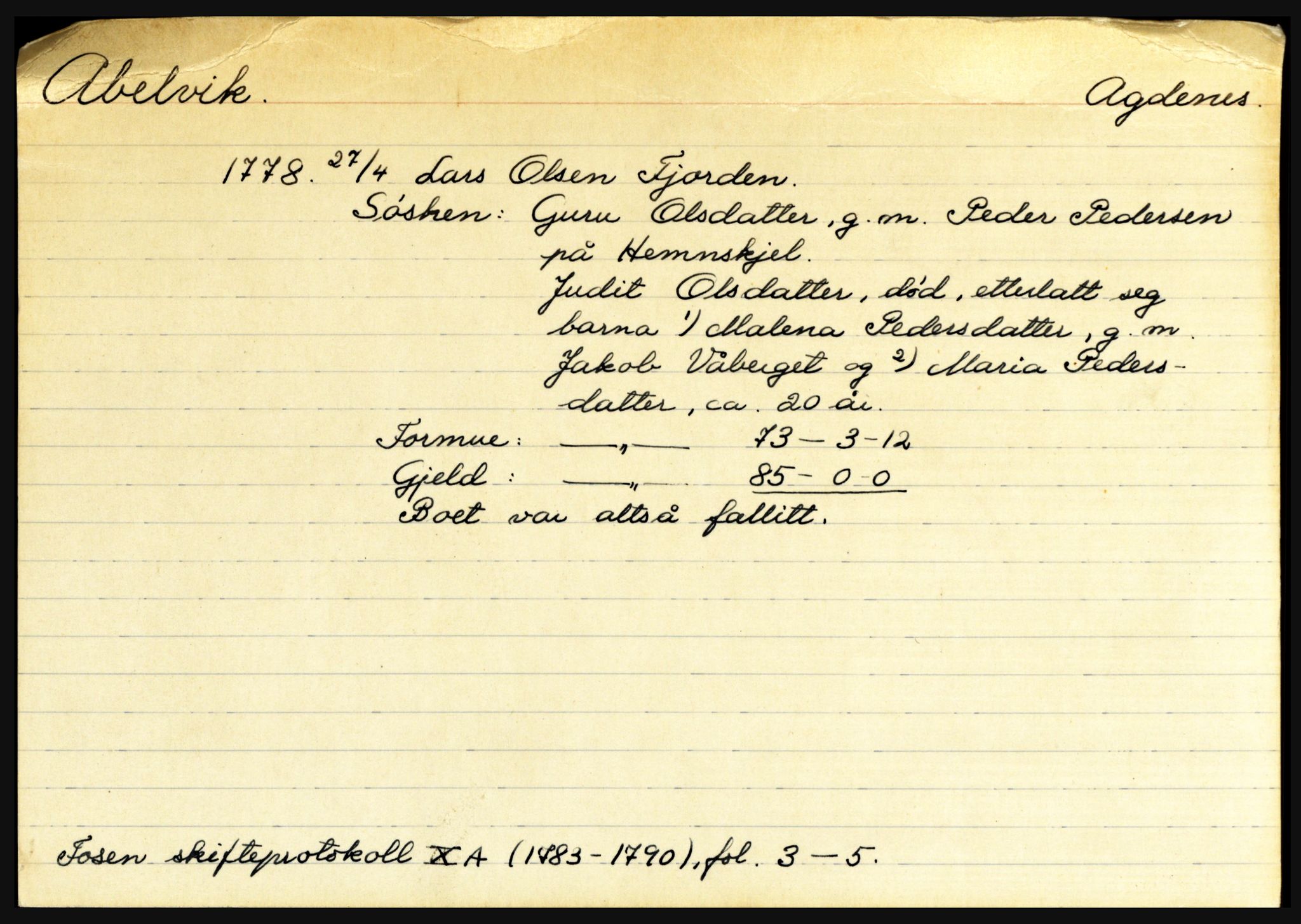 Fosen sorenskriveri, AV/SAT-A-1107/1/3, 1681-1823, p. 3