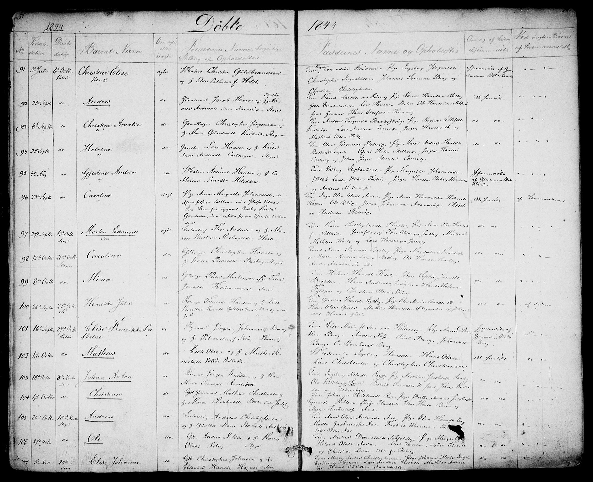Sem kirkebøker, SAKO/A-5/F/Fa/L0006: Parish register (official) no. I 6, 1843-1855, p. 27-28