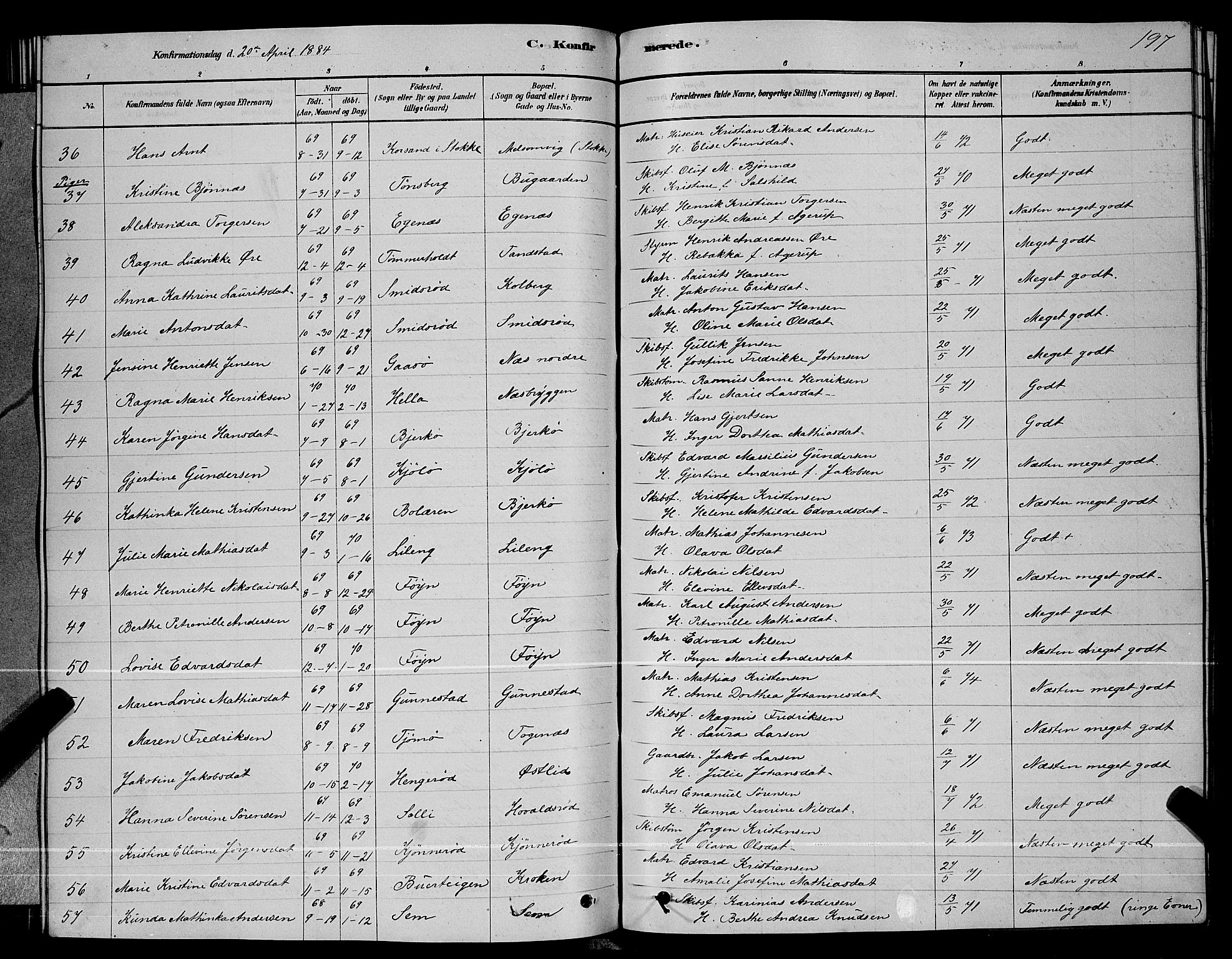 Nøtterøy kirkebøker, AV/SAKO-A-354/G/Ga/L0003: Parish register (copy) no. I 3, 1878-1893, p. 197