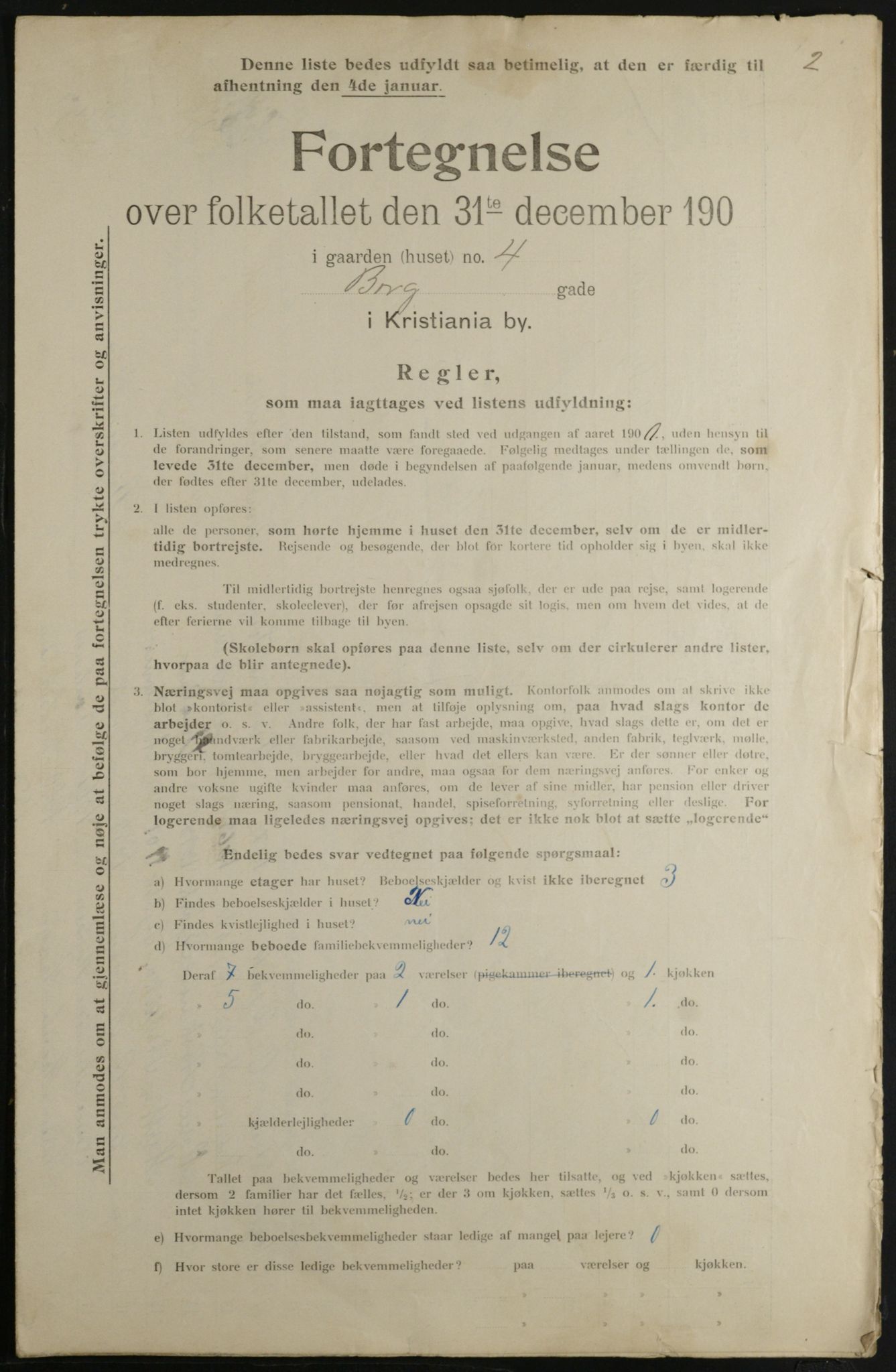 OBA, Municipal Census 1901 for Kristiania, 1901, p. 1291