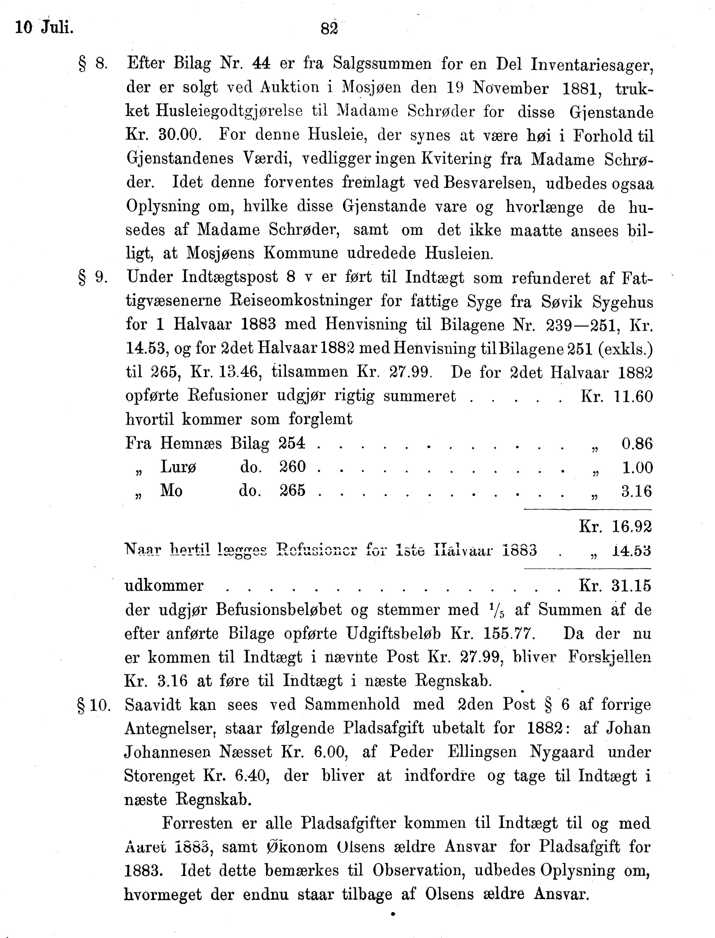 Nordland Fylkeskommune. Fylkestinget, AIN/NFK-17/176/A/Ac/L0014: Fylkestingsforhandlinger 1881-1885, 1881-1885