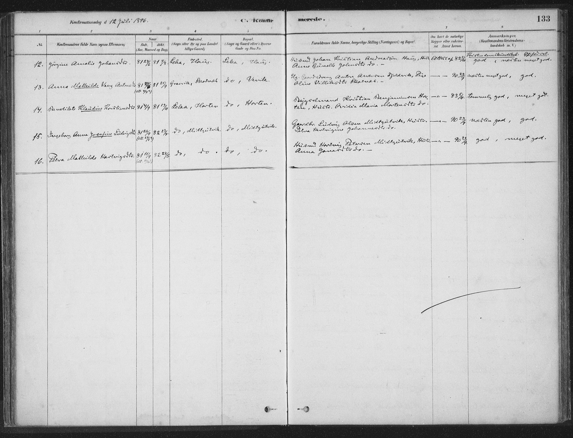 Ministerialprotokoller, klokkerbøker og fødselsregistre - Nord-Trøndelag, SAT/A-1458/788/L0697: Parish register (official) no. 788A04, 1878-1902, p. 133