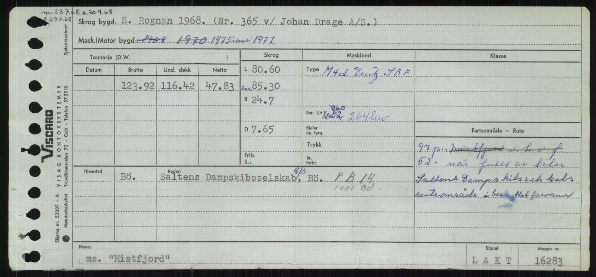 Sjøfartsdirektoratet med forløpere, Skipsmålingen, RA/S-1627/H/Ha/L0004/0001: Fartøy, Mas-R / Fartøy, Mas-Odd, p. 173