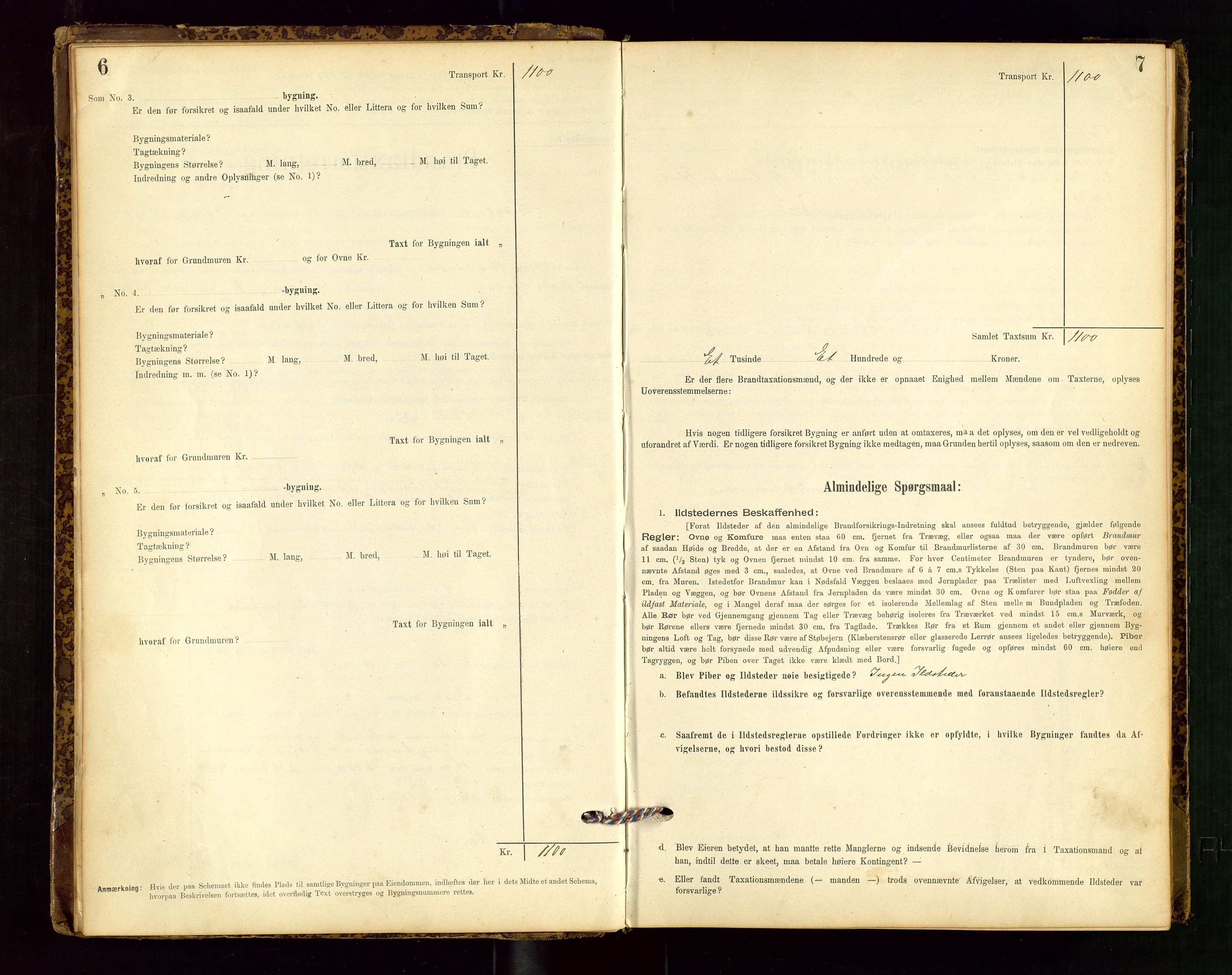 Heskestad lensmannskontor, SAST/A-100304/Gob/L0001: "Brandtaxationsprotokol", 1894-1915, p. 6-7